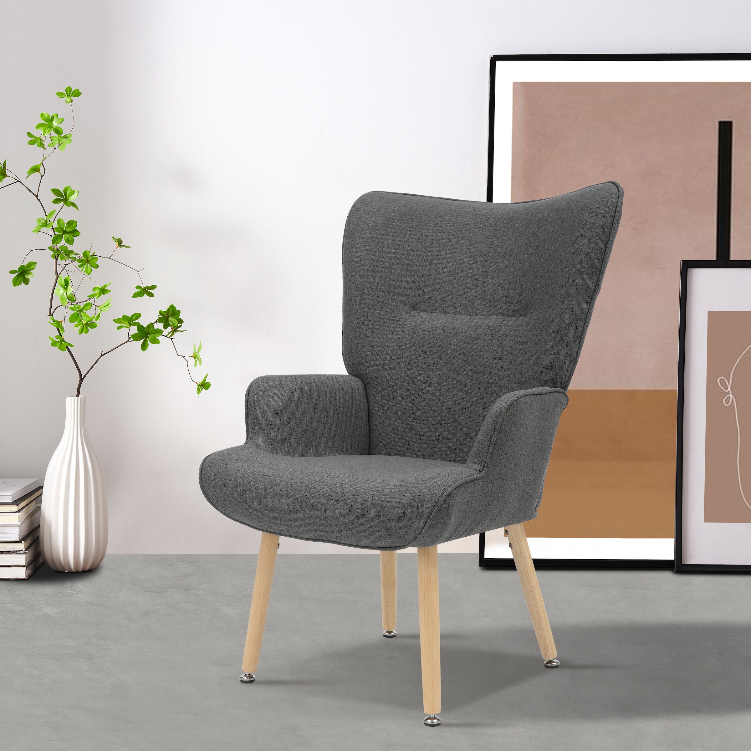 INOSIGN Fauteuil de relaxation »KEADY, Hochlehnsessel, TV-Sessel,« Relaxsessel, Ohrensessel mit stabilem Echtholzgestell