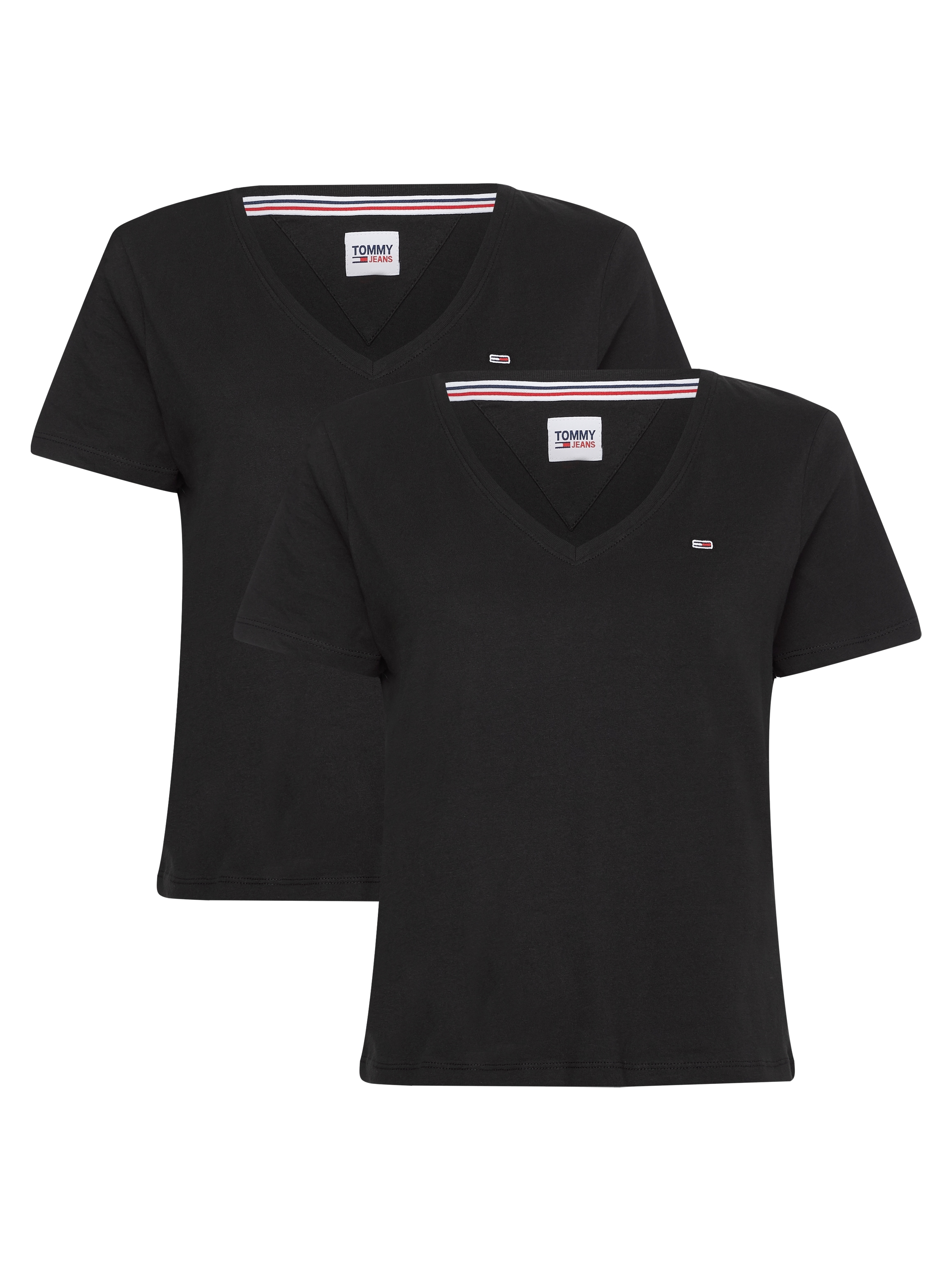 V-Shirt »TJW 2PACK SLIM SOFT V NECK TEE«, in Basic Optik mit Tommy Jeans Markenlabel