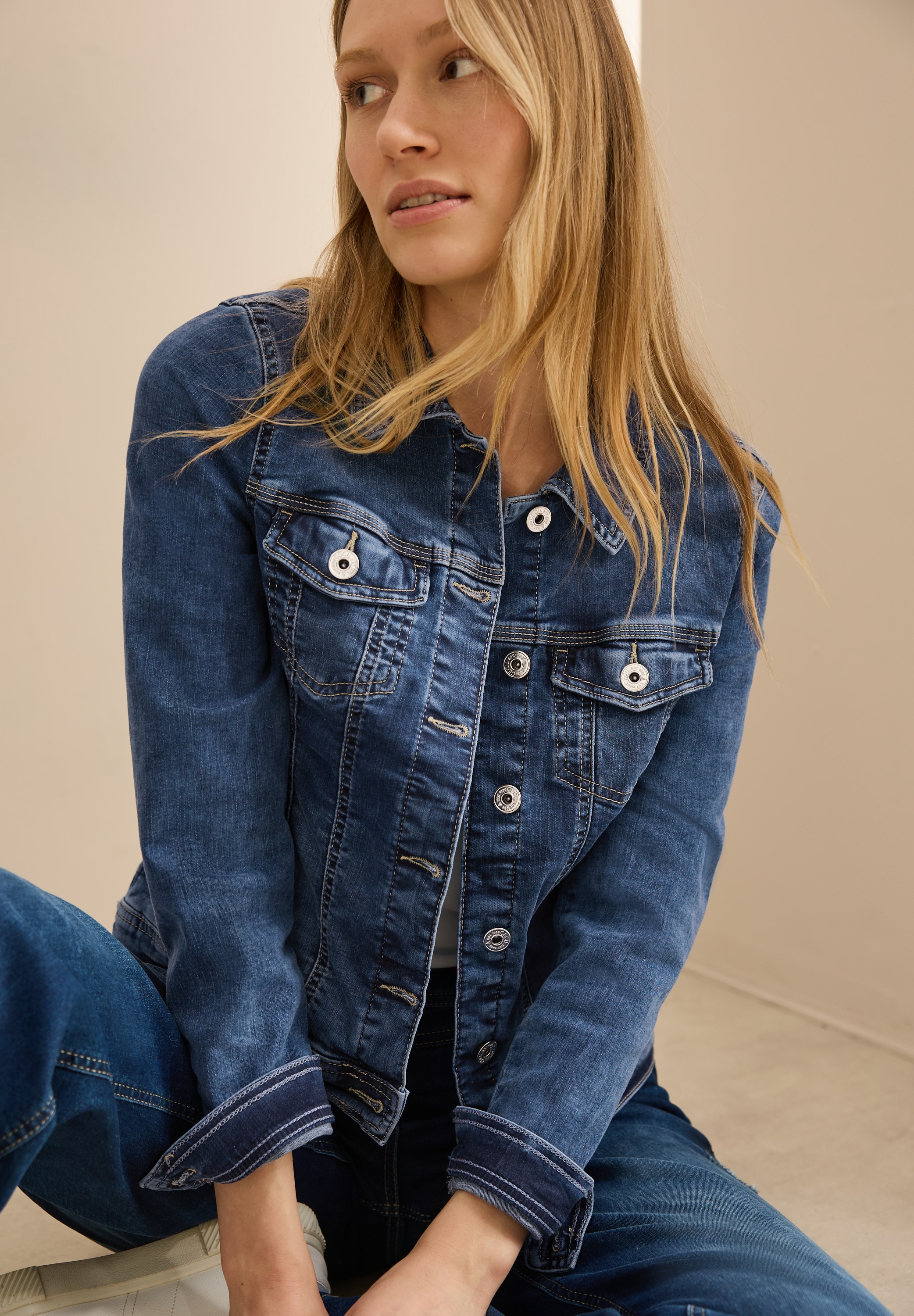 Cecil Jeansjacke, mit Brust Taschen