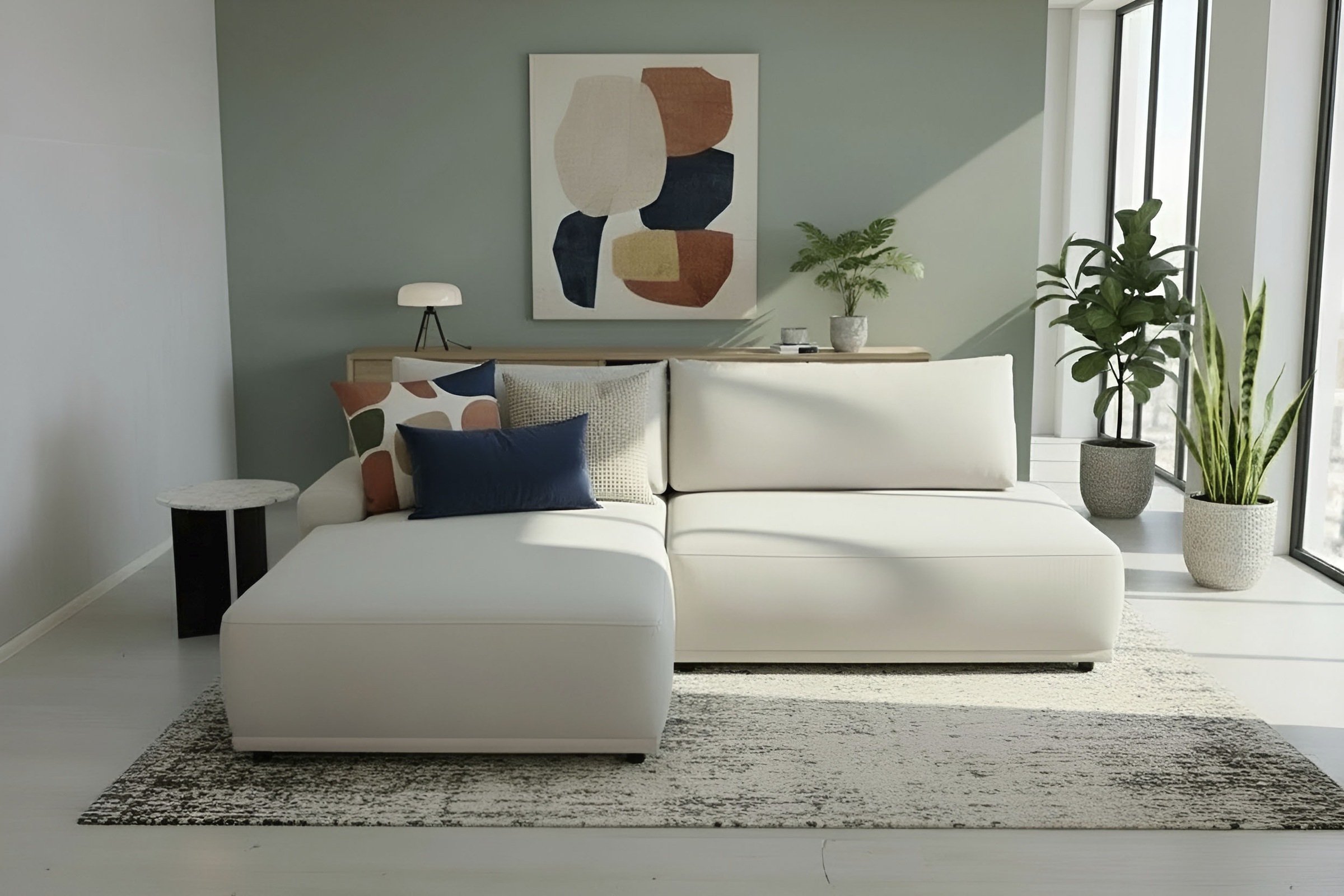 Image of TRENDMANUFAKTUR Ecksofa "Fordon II, Schlafsofa mit Bettkasten, Couch in L-Form, Breite 250 cm" in Struktur LUMOS, 3D-Effekt, sandgrau, Armlehne links