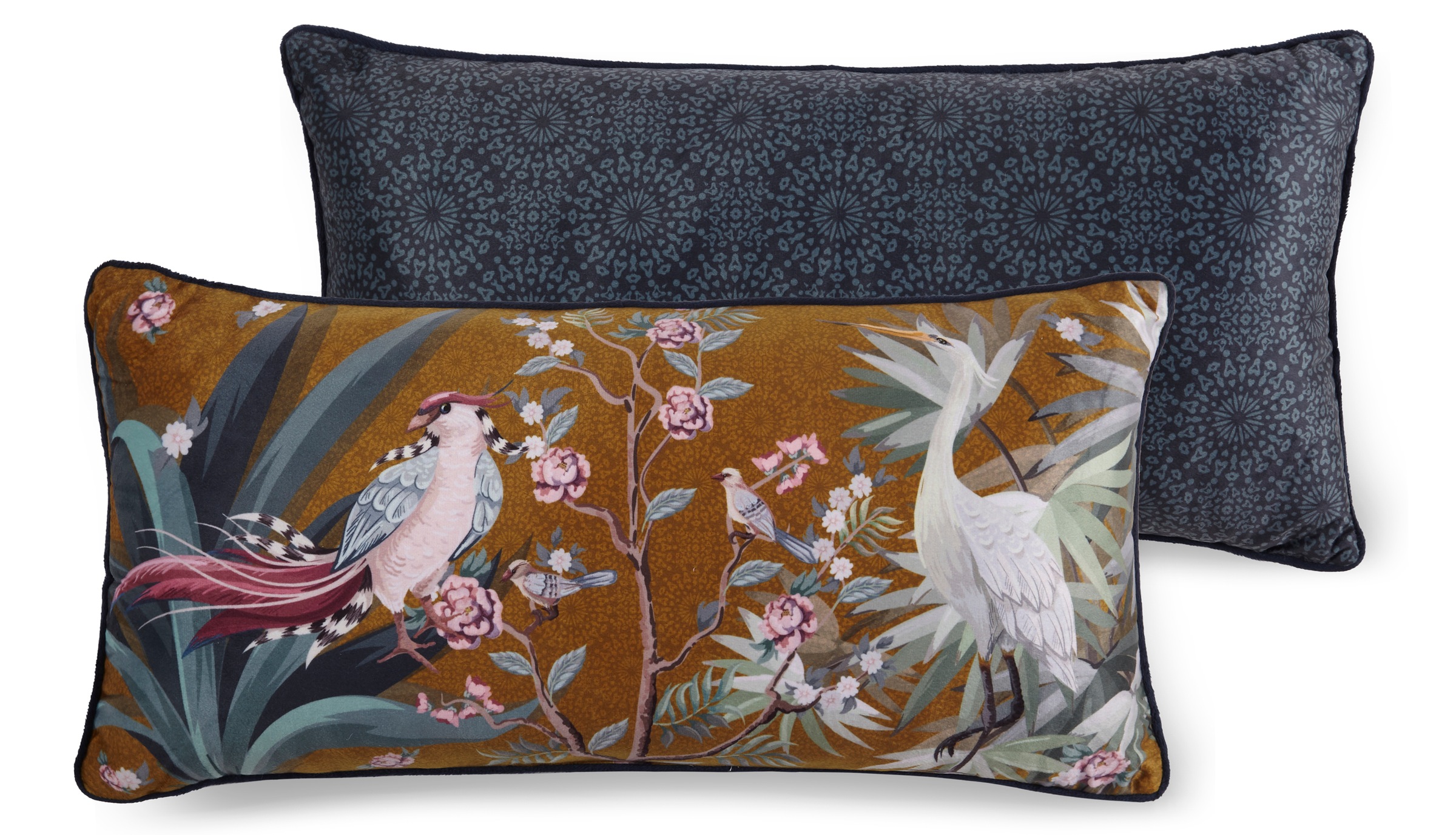 Image of Descanso Dekokissen »Sarenza«, (1 St., 1 30 X 60 cm Dekokissen-Mit Biese), mit Blumenprint und Vögeln bei Ackermann Versand Schweiz