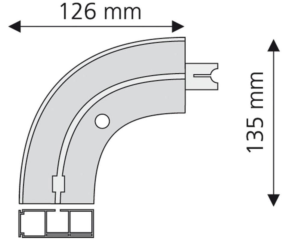 Liedeco Arc en plein cintre 1 läufig-läufig Fixmass weiss