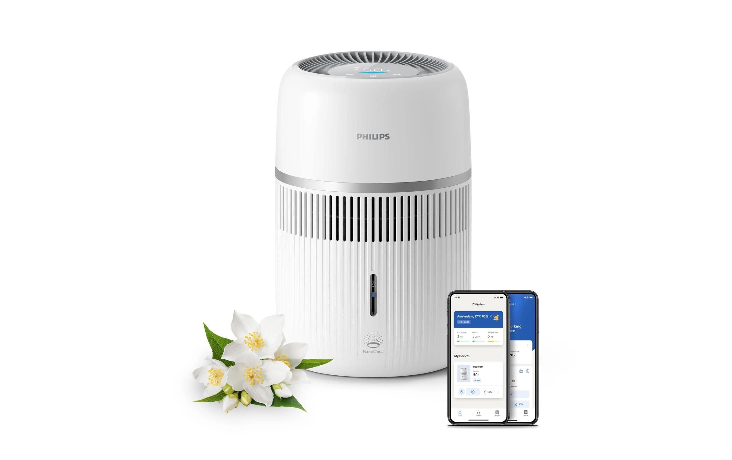 Image of Philips Luftbefeuchter "HU4210/04 4000 Series mit 300ml/h Befeuchtungsrate" 3,5 l Wassertank, für Räume bis 44 m², mit App-Verbindung