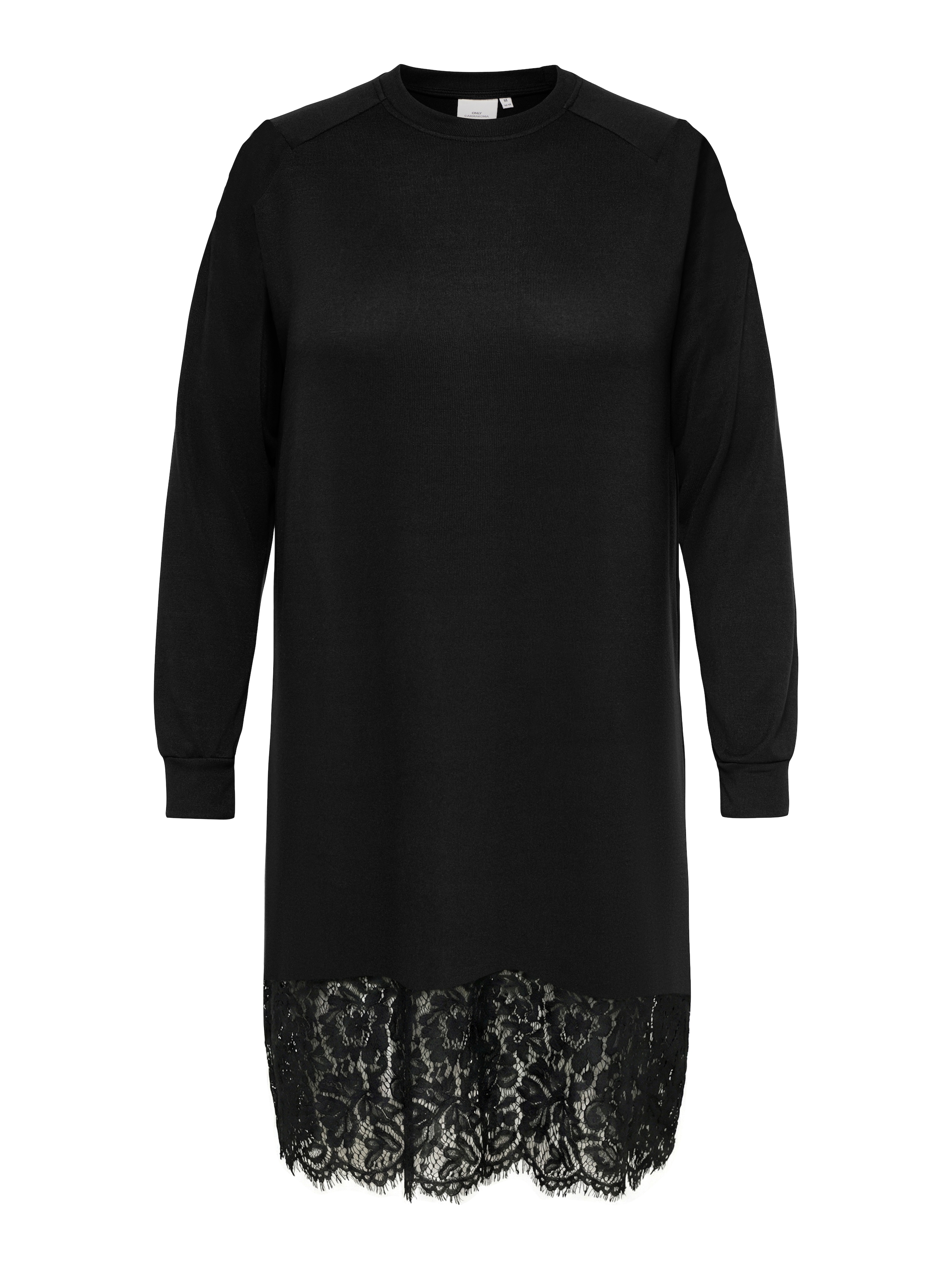Image of ONLY CARMAKOMA Midikleid "CARALBA LS O-NECK LACE MIDI DRESS JRS" Kunstfaser, elastisch