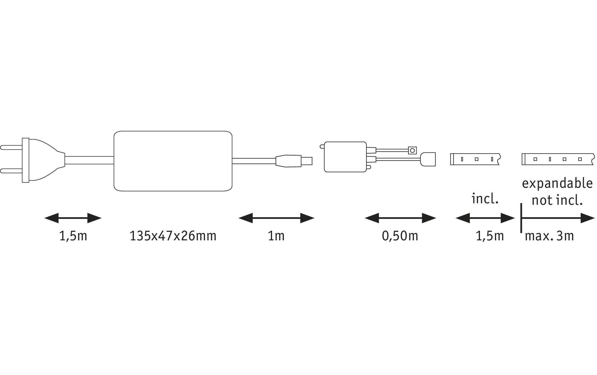 Paulmann LED-Streifen »MaxLED RGBW 44317«, 90 St.-flammig