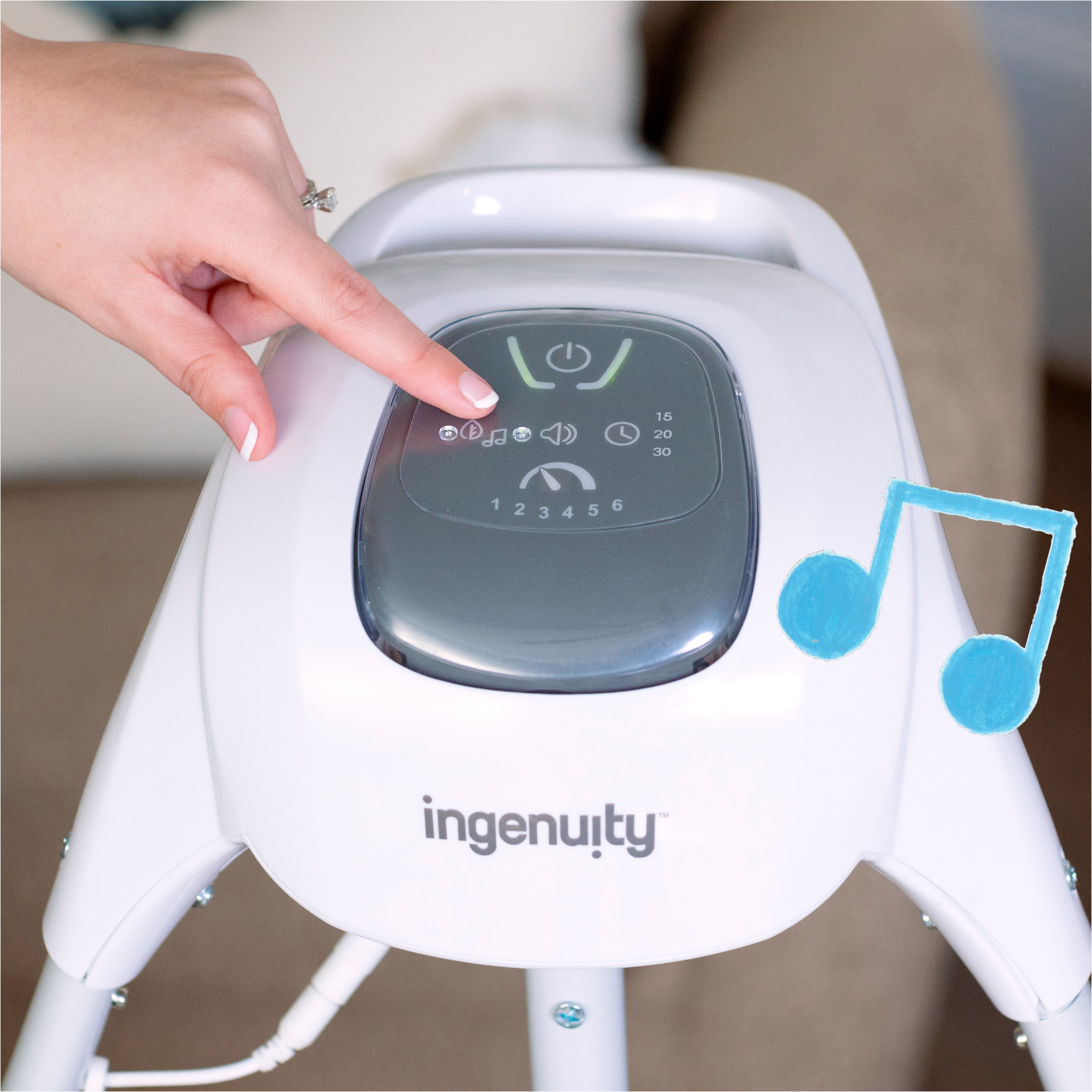 ingenuity Transat pour bébé »SimpleComfort Compact Soothing Swing & Rocker - Raylan« mit Sound-Effekt