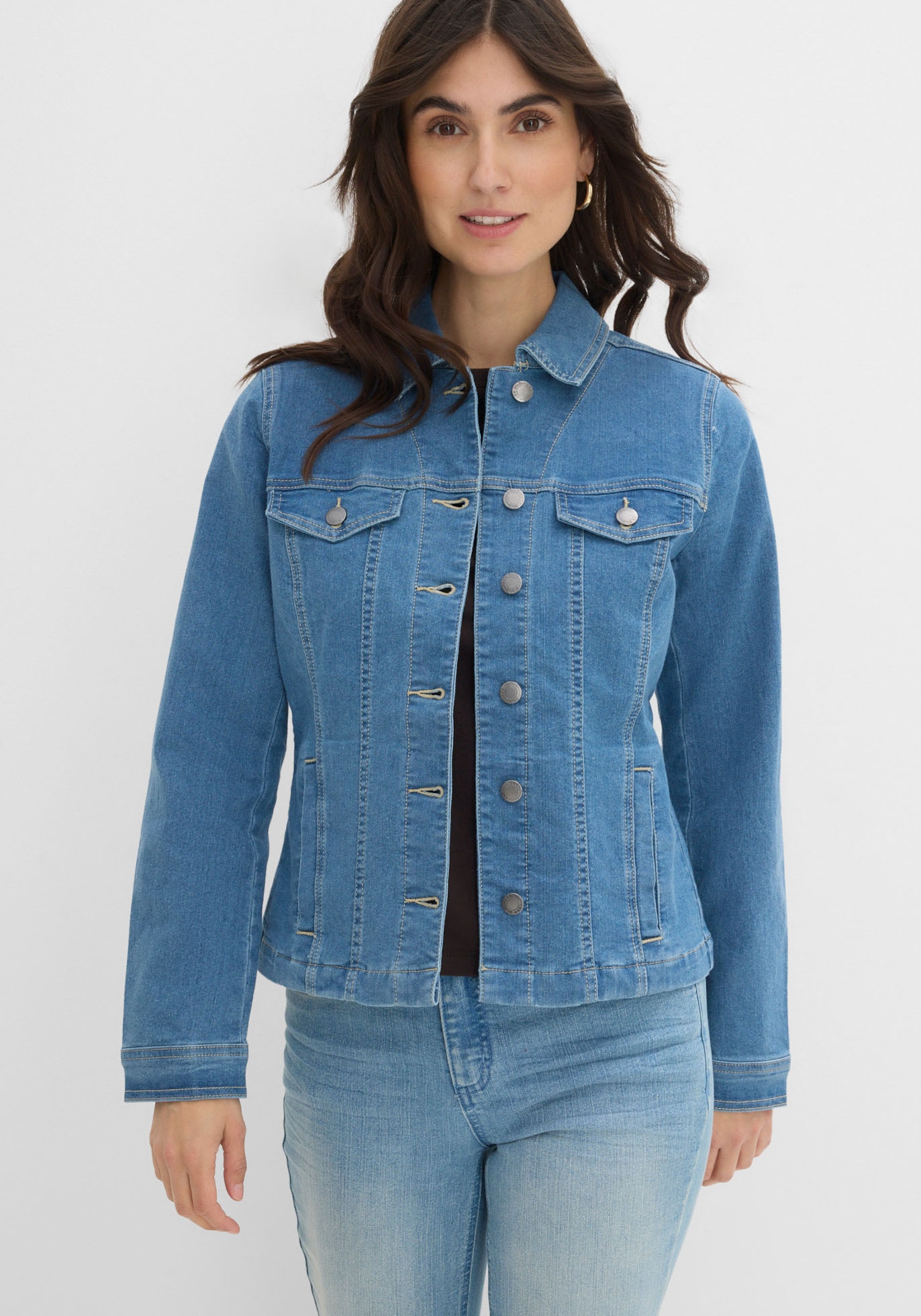 Image of bonprix Jeansjacke bequeme Passform, mit Brust- und Eingriffstaschen