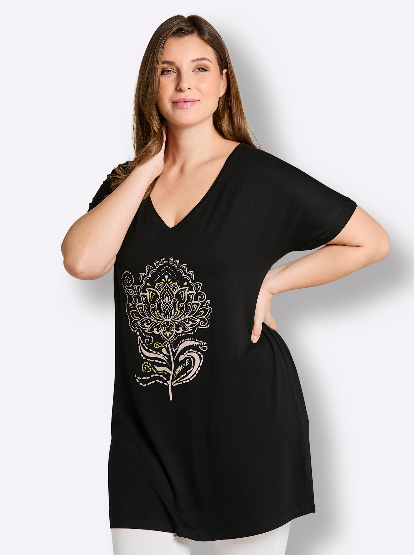 Image of Sheego Longshirt "Kurzarm-Shirt" 1