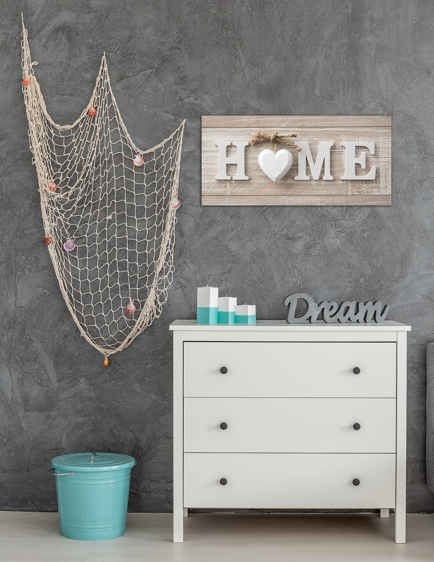 Bönninghoff Leinwandbild »Wandbild NEBEL IM HERBSTWALD 33x70 cm – Leinwandbild Keilrahmen Deko« Herz | Schriftzug 1 Stk. tlg. auf Keilrahmen gespannt