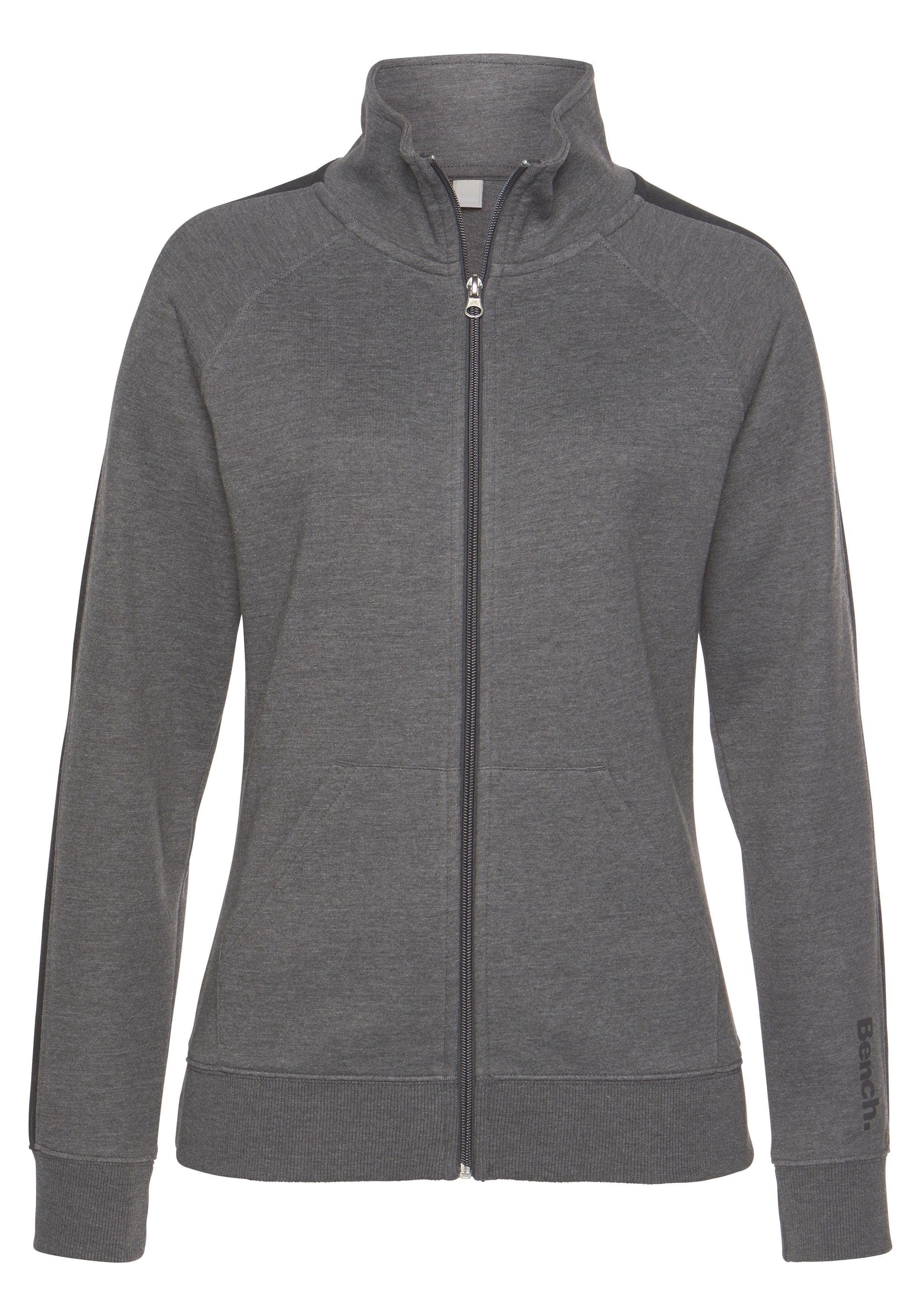 Bench. Loungewear Sweatjacke, mit Seitenstreifen und Stehkragen, Loungeanzug