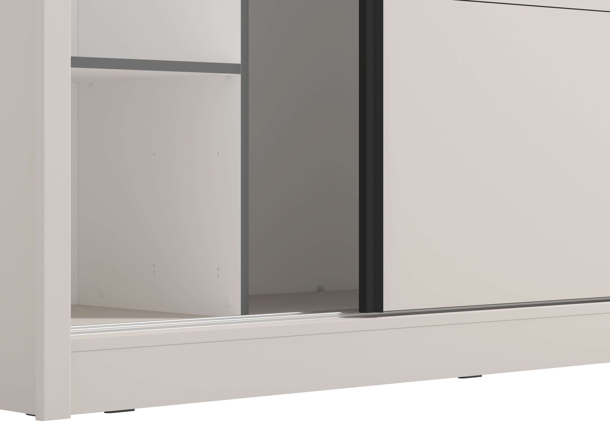 INOSIGN Schwebetürenschrank »Albi, Schlafzimmerschrank, Wäscheschrank in cashmere oder weiss«, Kleiderschrank mit Spiegel MIT Innenausstattung,FSC®-zertifiziert