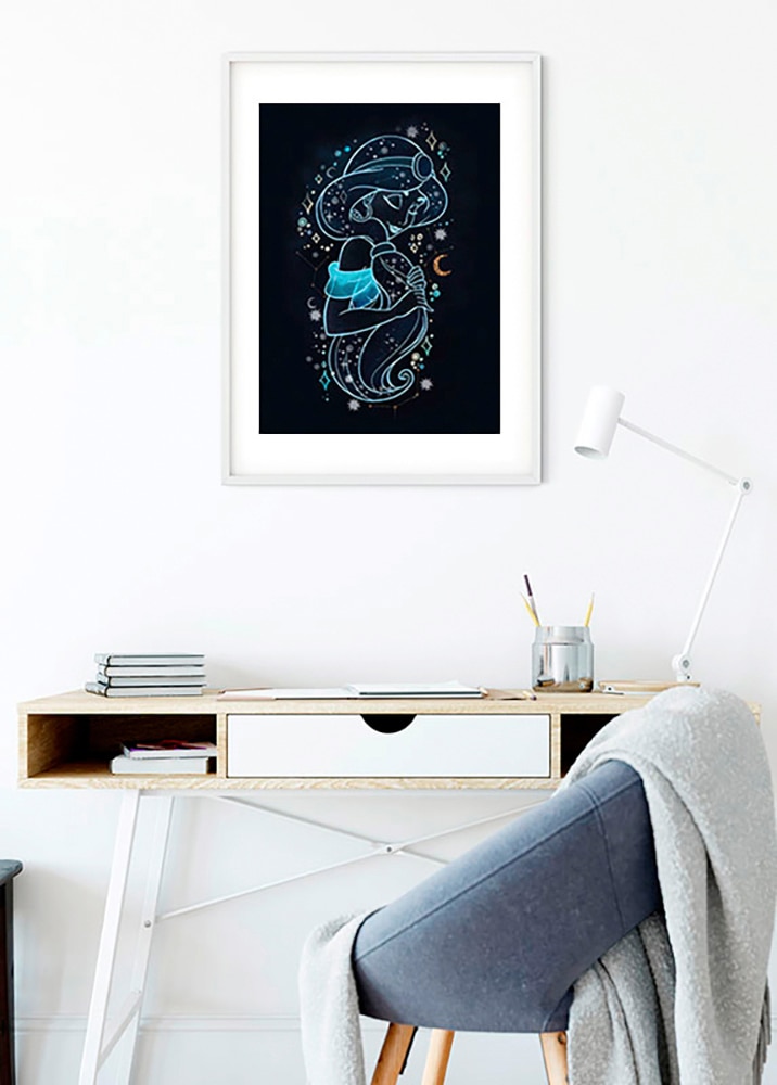 Komar Bild »Jasmin Stars«, Disney, (1 St.), Wandbild zur Dekoration im Kinderzimmer - ohne Rahmen