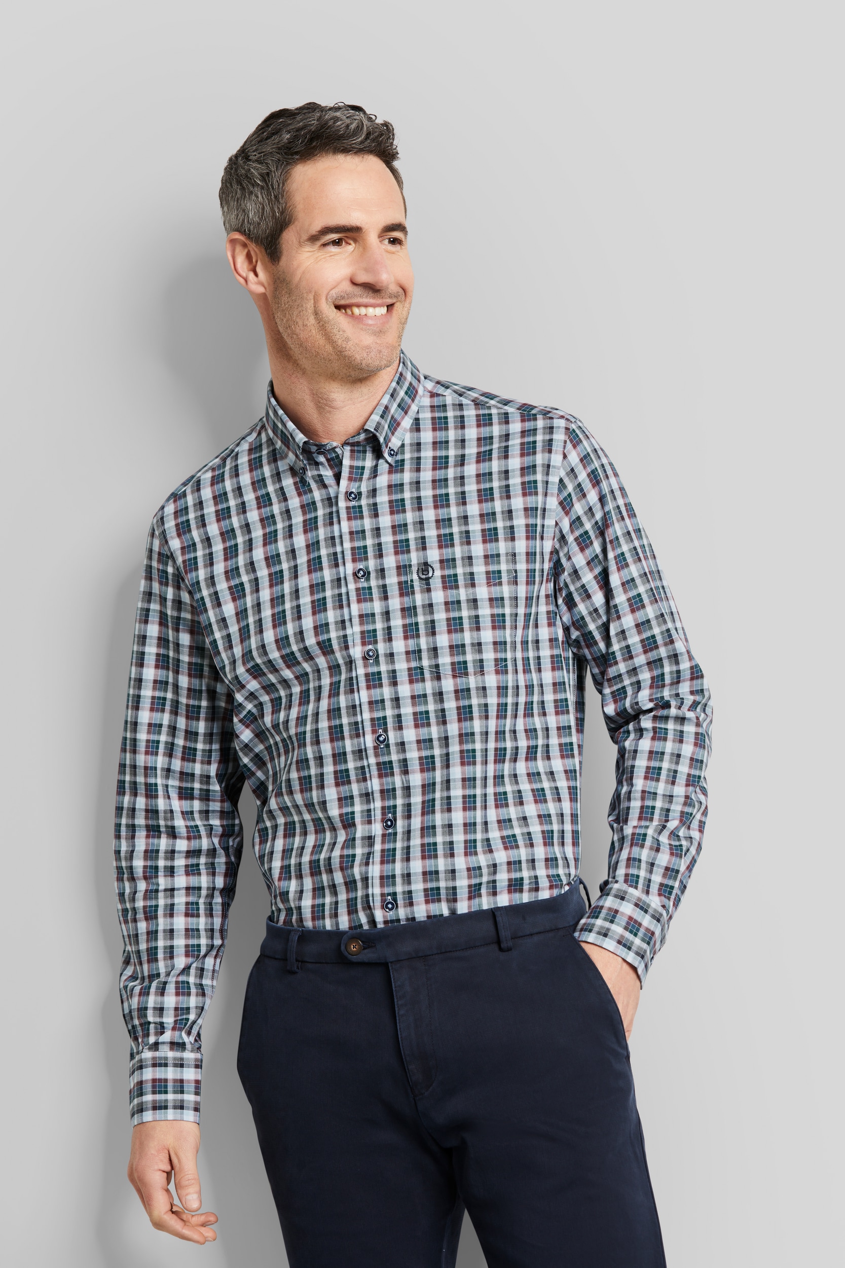Image of bugatti Langarmhemd "Modern Fit" mit Button-Down-Kragen