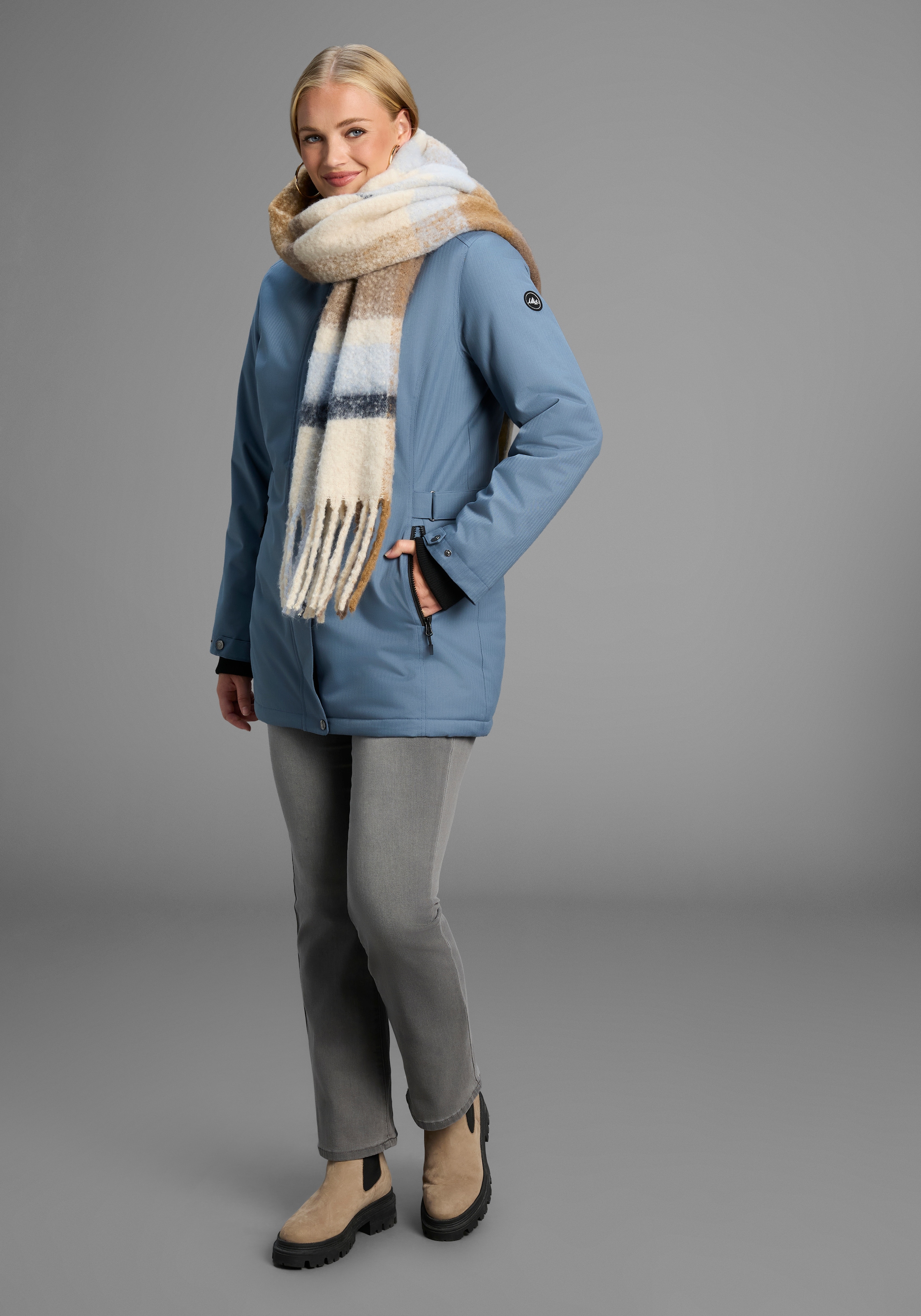 Polarino Funktionsparka mit Kapuze Grosse Grössen, wasserabweisend, winddicht und atmungsaktiv