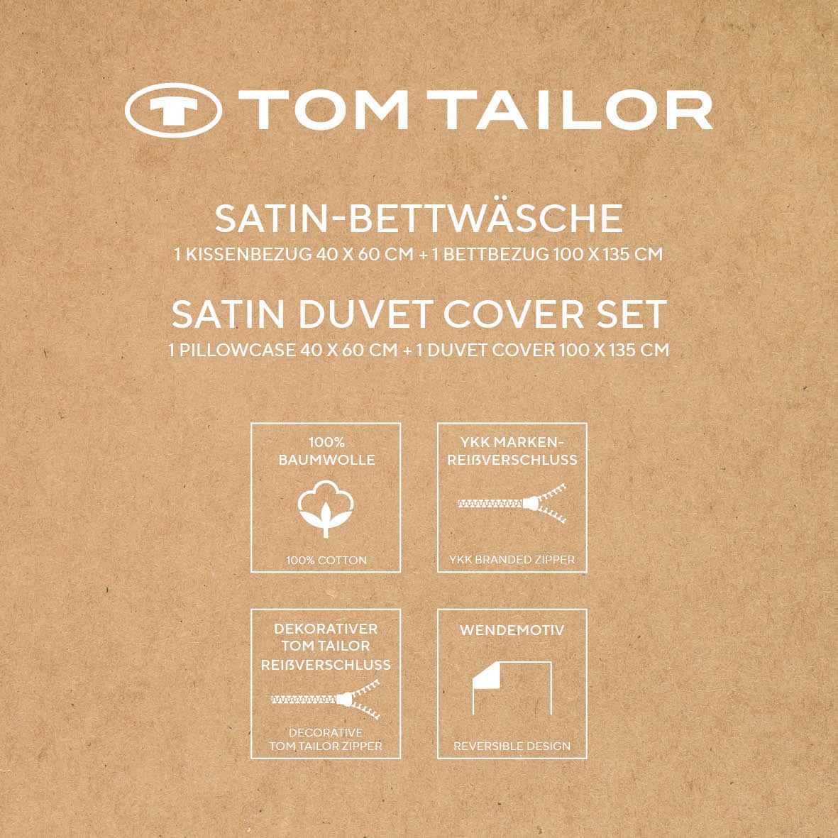 TOM TAILOR HOME Babybettwäsche »TWO-TONE SOLID COLORS in Gr. 100x135cm« 2 Stk. new bedroom, Doppelnaht am Kissen