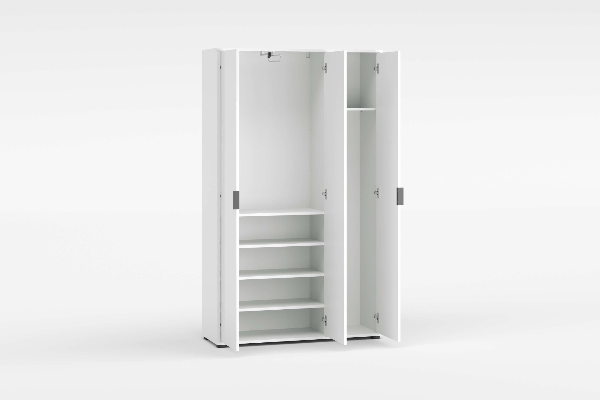 Home affaire Mehrzweckschrank »JOLLY, Stauraumschrank , Breite 107 cm , Höhe 178 cm« 1 Stk. tlg. 3 Türen,1 kl.+3 grosse Böden,1 Auszugsstange,Schrank Hochglanz lackiert