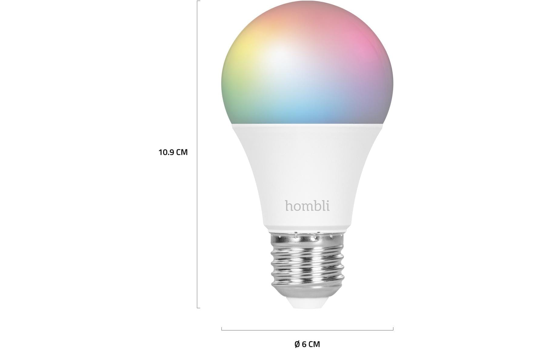 LED-Leuchtmittel »hombli Smart Bulb, E27, 9W, RGB + CCT, 1+1 Pack«, E27, 2 St., Tageslichtweiss-Warmweiss-Neutralweiss-Kaltweiss-Farbwechsler