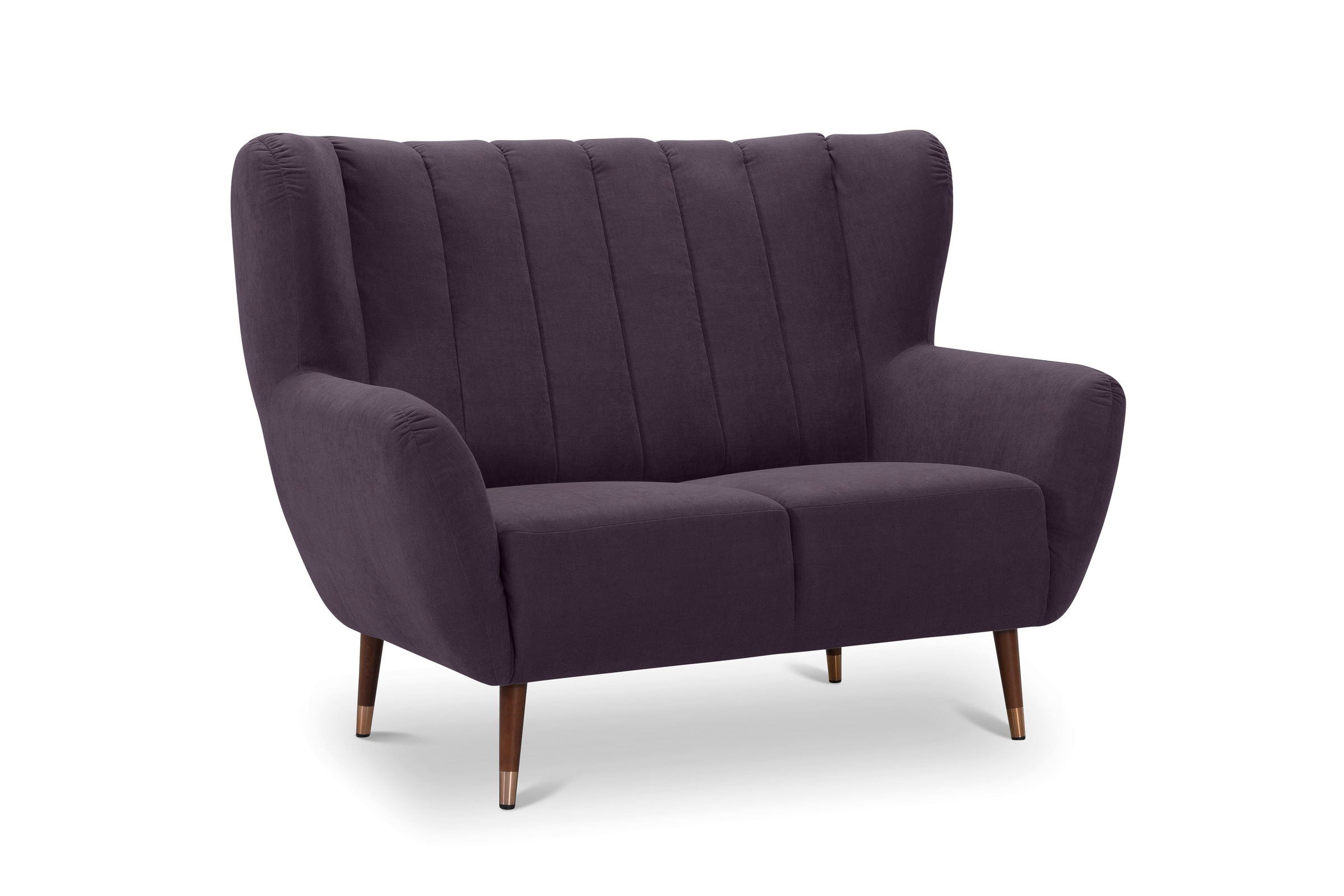exxpo - sofa fashion 2-Sitzer »Polly, bequem mit hoher Rückenlehne, hohe Füsse, Ohrensesselcouch«, Küchensofa, hochwertige Bezugsvarianten und aktuelle Farben