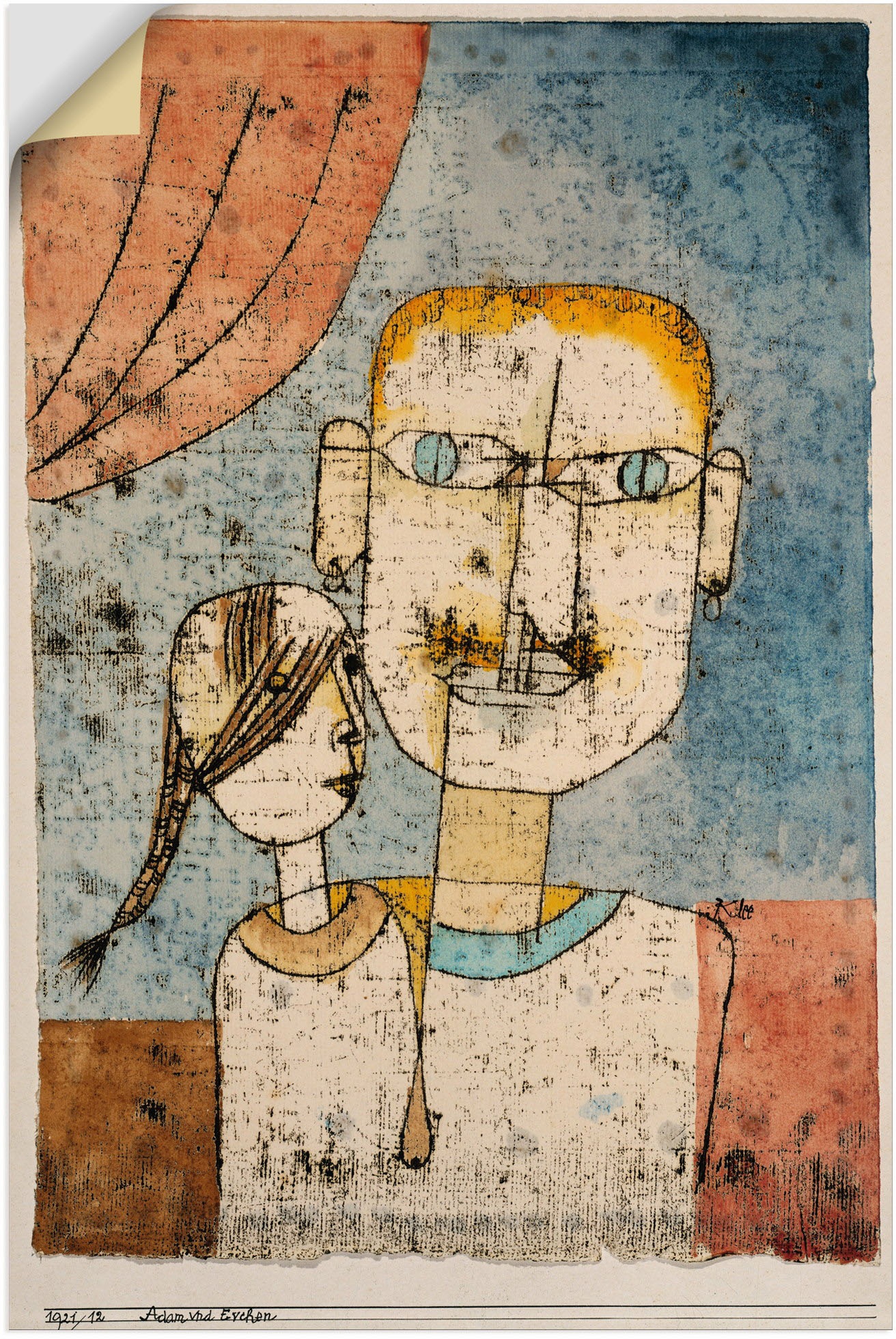 Image of Artland Wandbild »Adam und Evchen. 1921«, Gegenstandslos, (1 St.), in vielen Grössen & Produktarten - Alubild / Outdoorbild für den Aussenbereich, Leinwandbild, Poster, Wandaufkleber / Wandtattoo auch für Badezimmer geeignet bei Ackermann Versand Schweiz