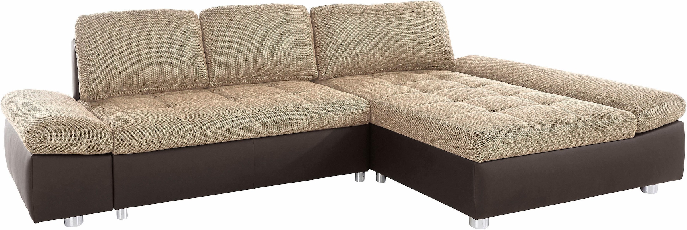 sit&more Ecksofa »Bergamo L-Form«, wahlweise mit Bettfunktion, Bettkasten und Armteilfunktion