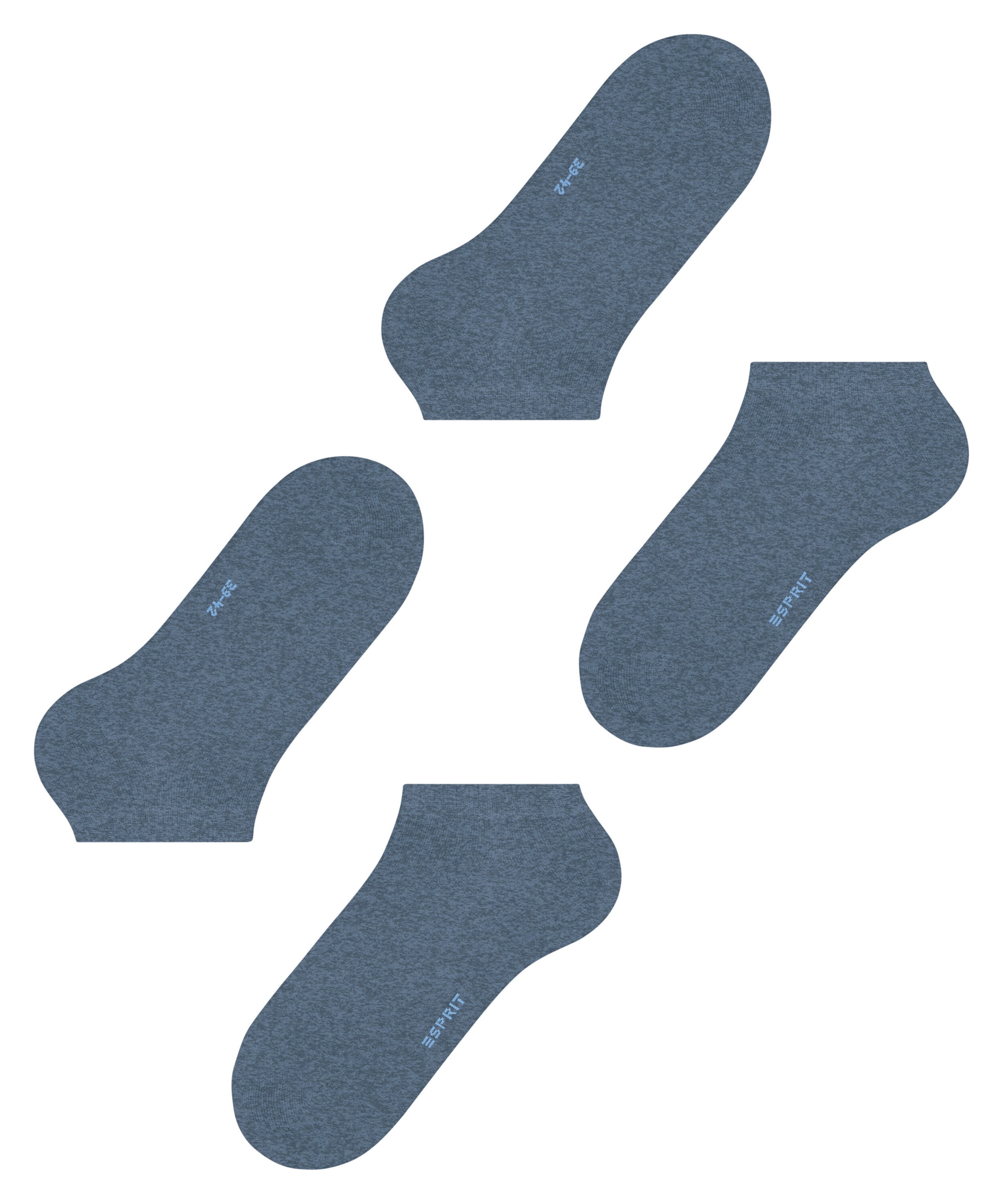 Esprit Chaussettes de baskets »Basic Uni« 2 paires,  doux, chaussettes unies, bord étroit