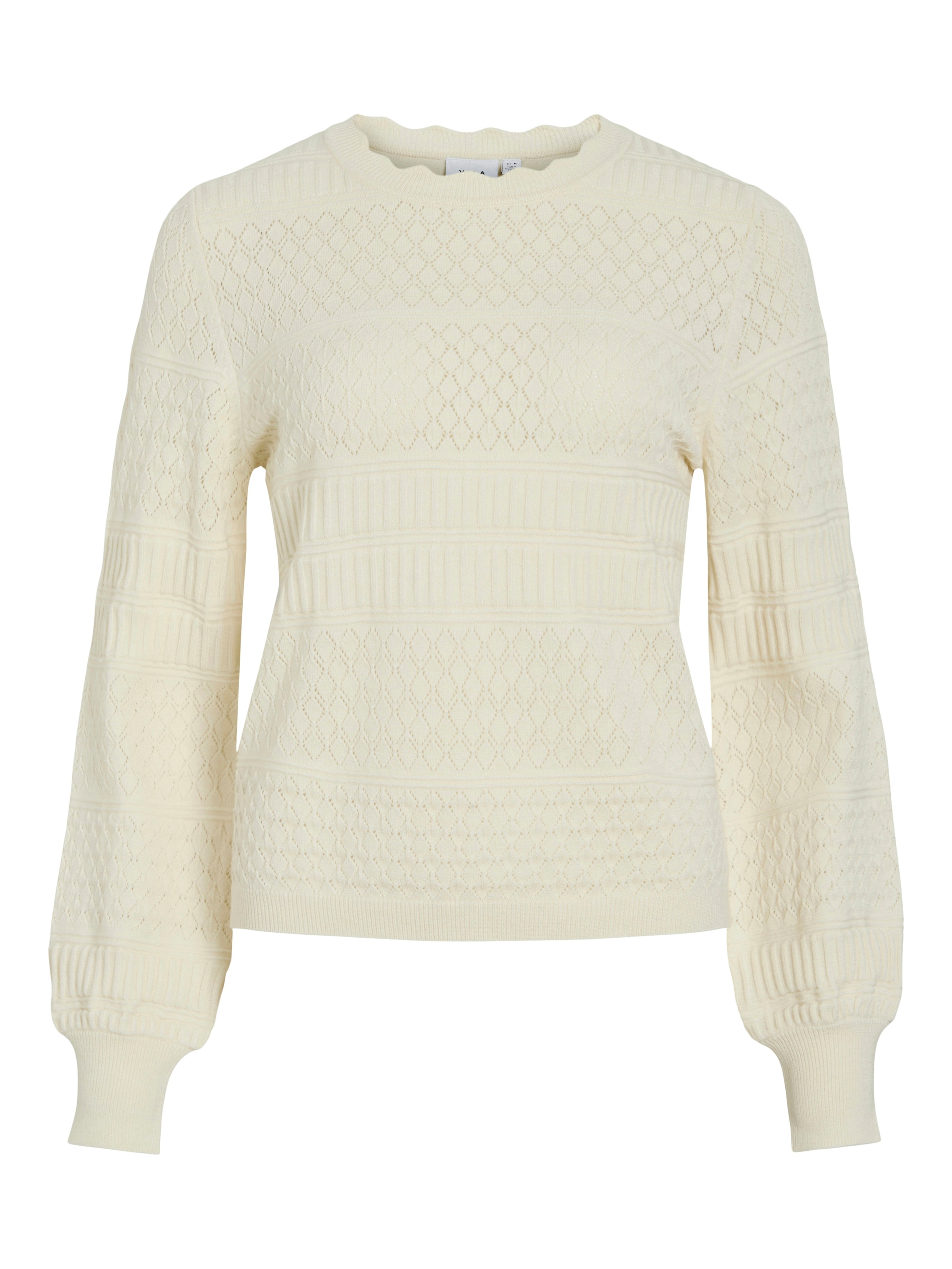 Vila Pull en tricot »VIMILOS L/S O-NECK POINTELLE TOP - NOOS«