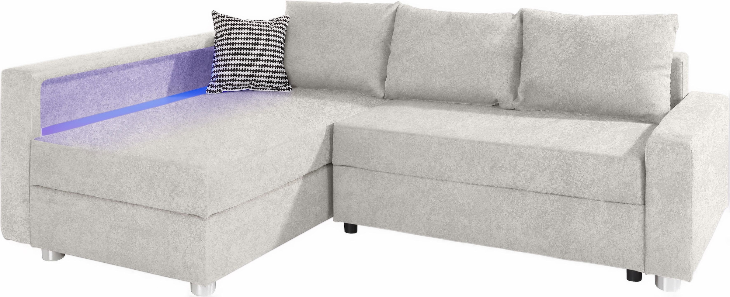COLLECTION AB Ecksofa »Relax L-Form« inklusive Bettfunktion, Federkern, wahlweise mit RGB-LED-Beleuchtung