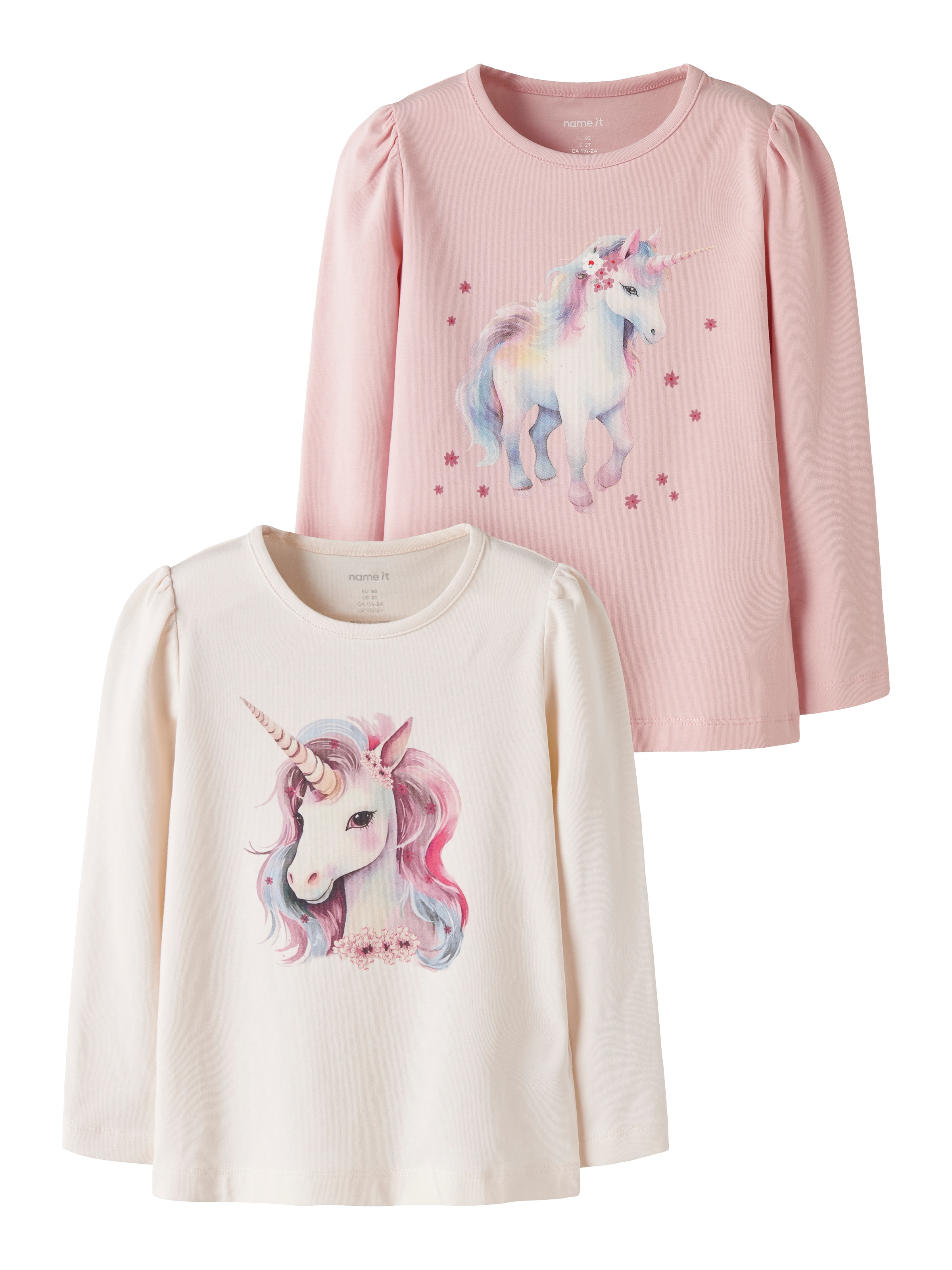Image of Name It Langarmshirt "NMFKIMIA LS TOP BOX 2P" Packung, 2 Baumwollmischung, regular fit