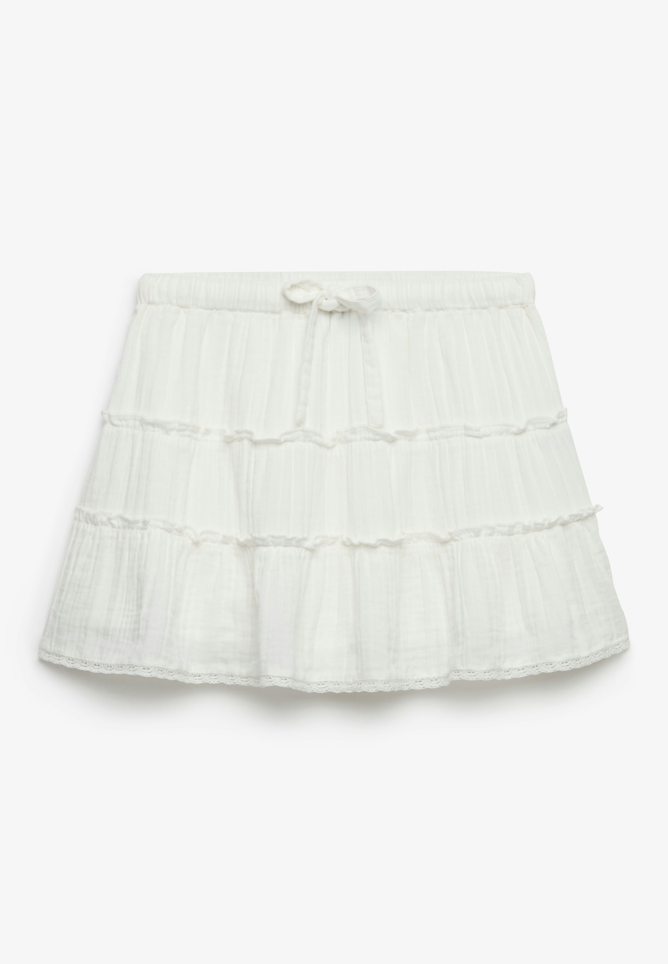Superdry Sommerrock »CHEESECLOTH TIERED MINI SKIRT« aus Baumwolle, Regular Fit, mit Gummizug, unifarbene Optik