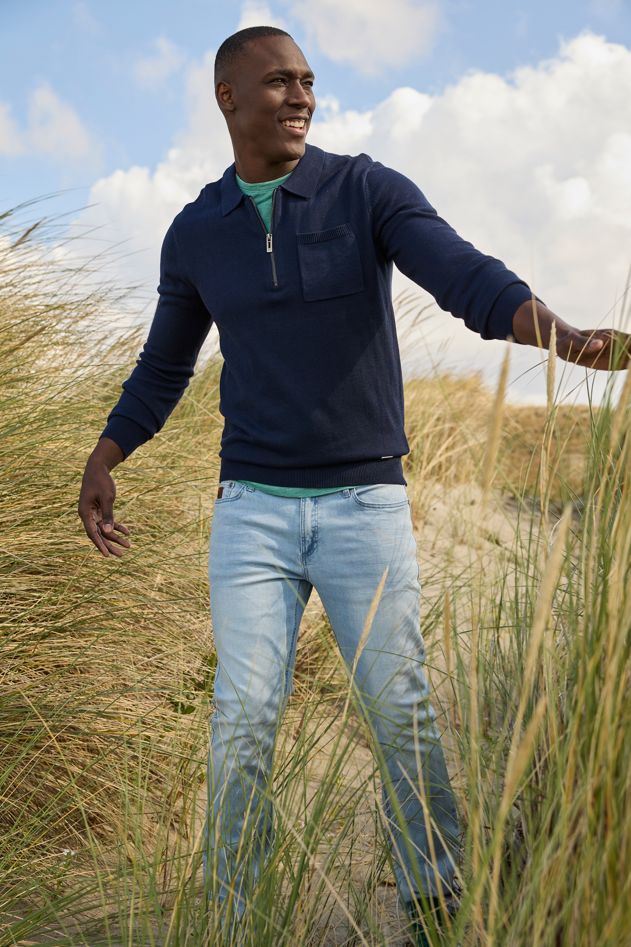 Image of Bruno Banani Strickpullover mit Reissverschluss und Brusttasche