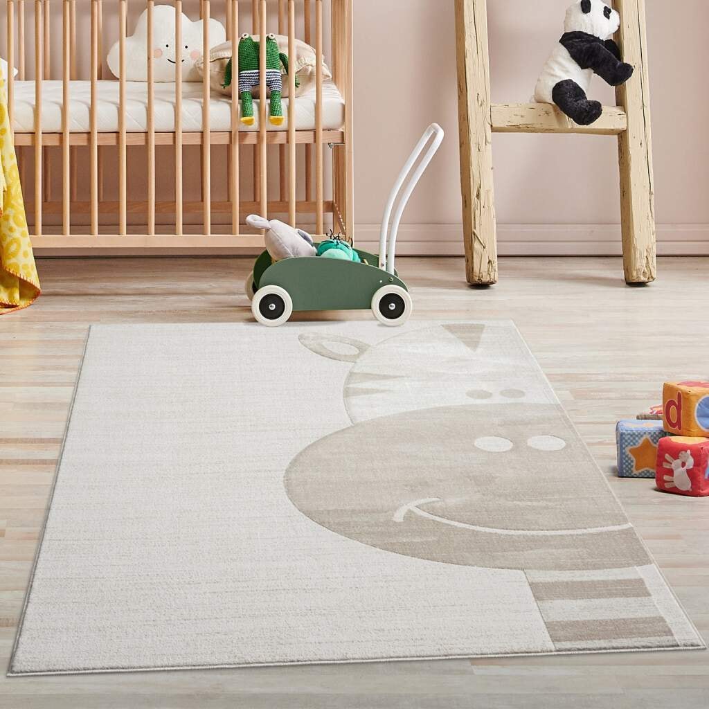 Carpet City Kinderteppich »MARA715«, rechteckig, Kinderzimmer Teppich Tiere Beige Spielzimmer