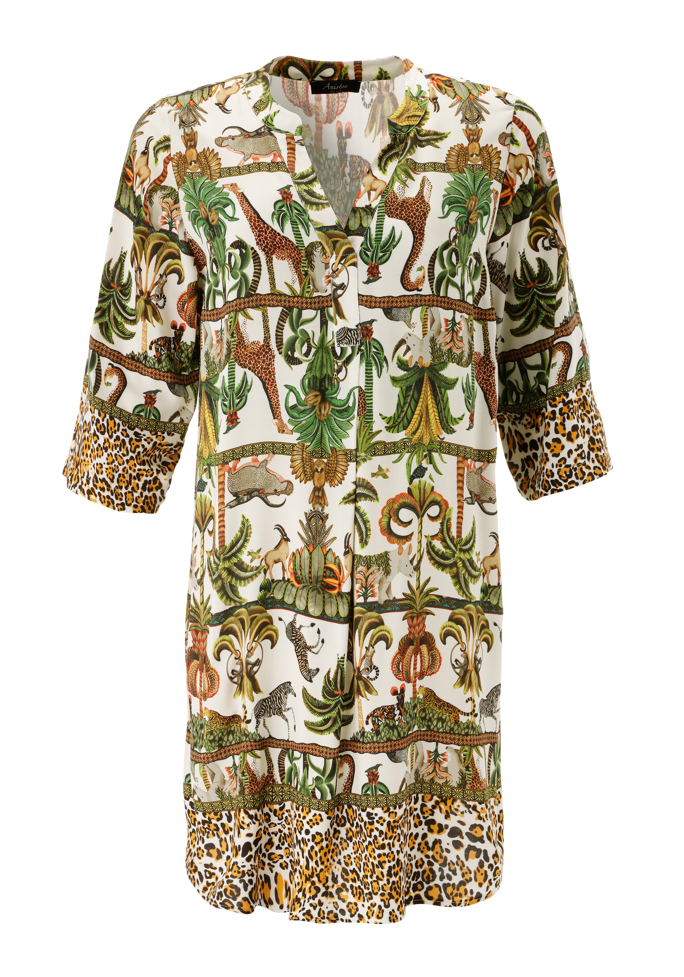 Aniston PLUS Robe chemisier mit farbenfrohem Safari Print - NEUE KOLLEKTION