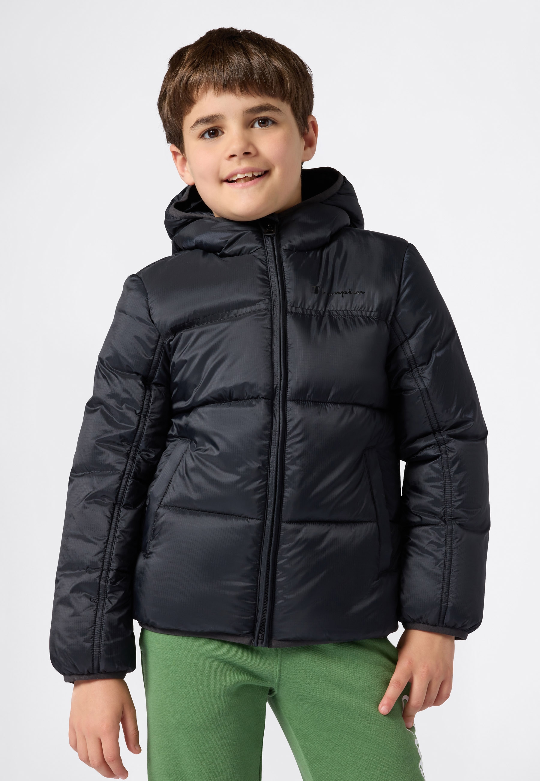 Image of Champion Steppjacke "Colorblock Outdoor Hooded Jacket" mit Kapuze mit Kapuze, wasser- und windabweisend, mit Eingrifftaschen