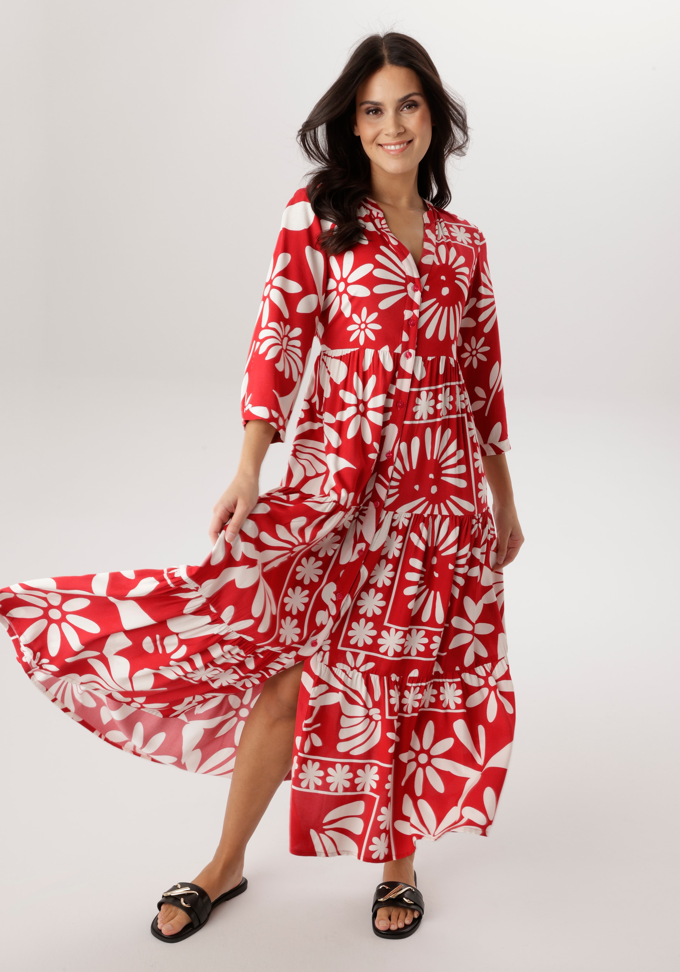 Aniston SELECTED Maxi robe mit fantasievoller Blütenmusterung - NEUE KOLLEKTION