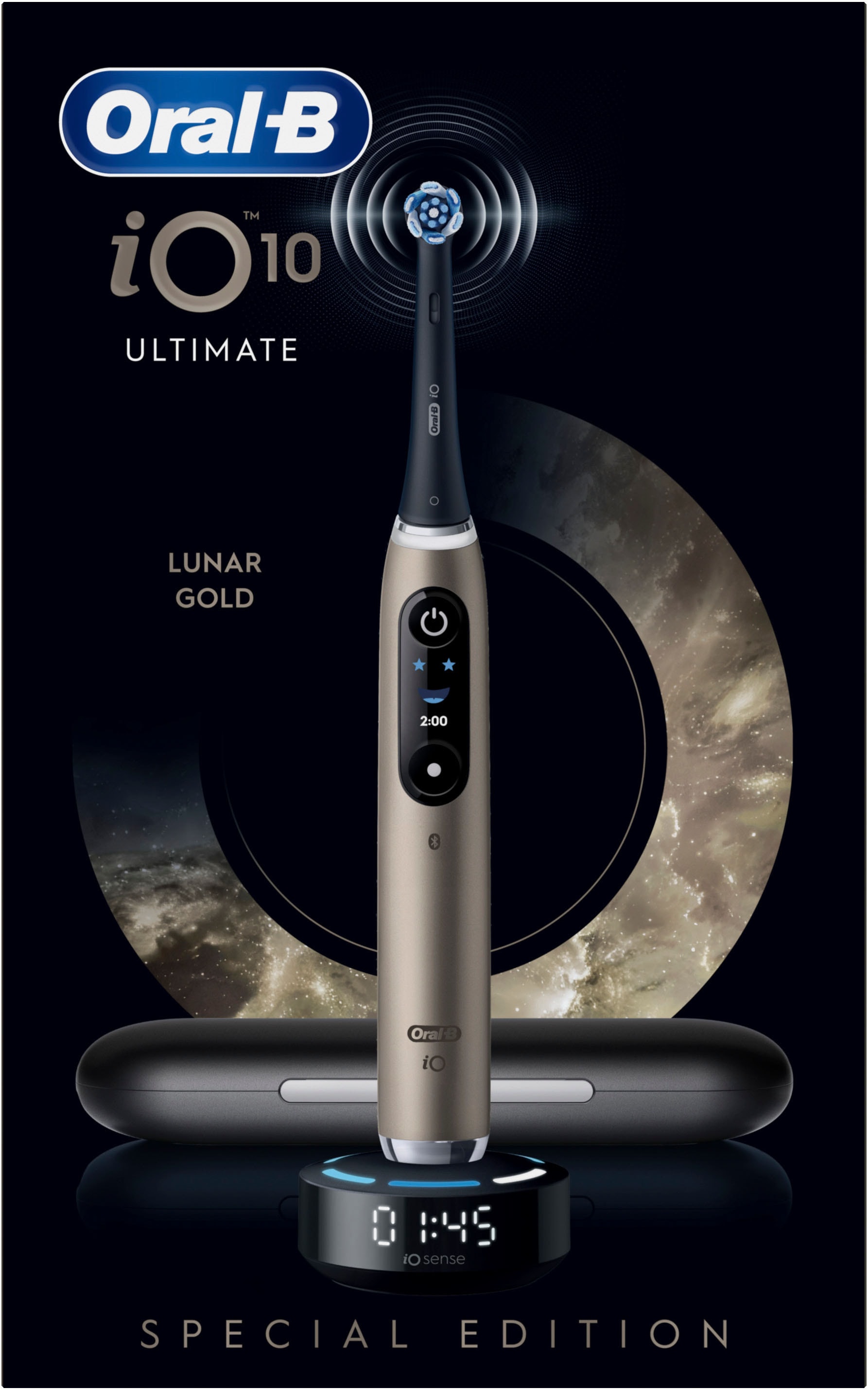 Oral-B Brosse à dents électrique »iO Series 10« 1 cuis Aufsteckbürsten incl. 1 brosse à fixer, station de charge rapide iO Sense, étui de voyage pour charge