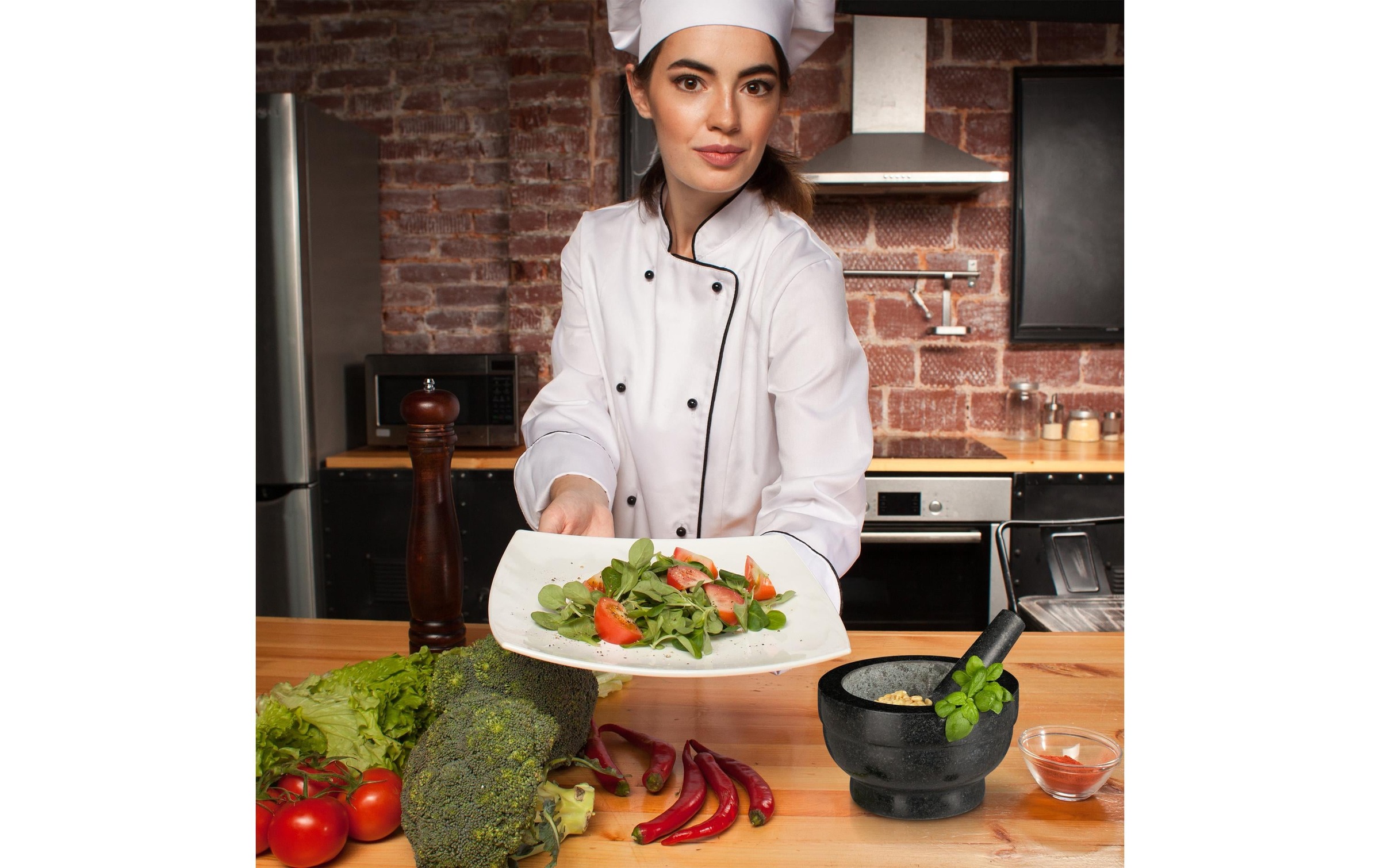relaxdays Mortier »und Stossel Set 20 cm«