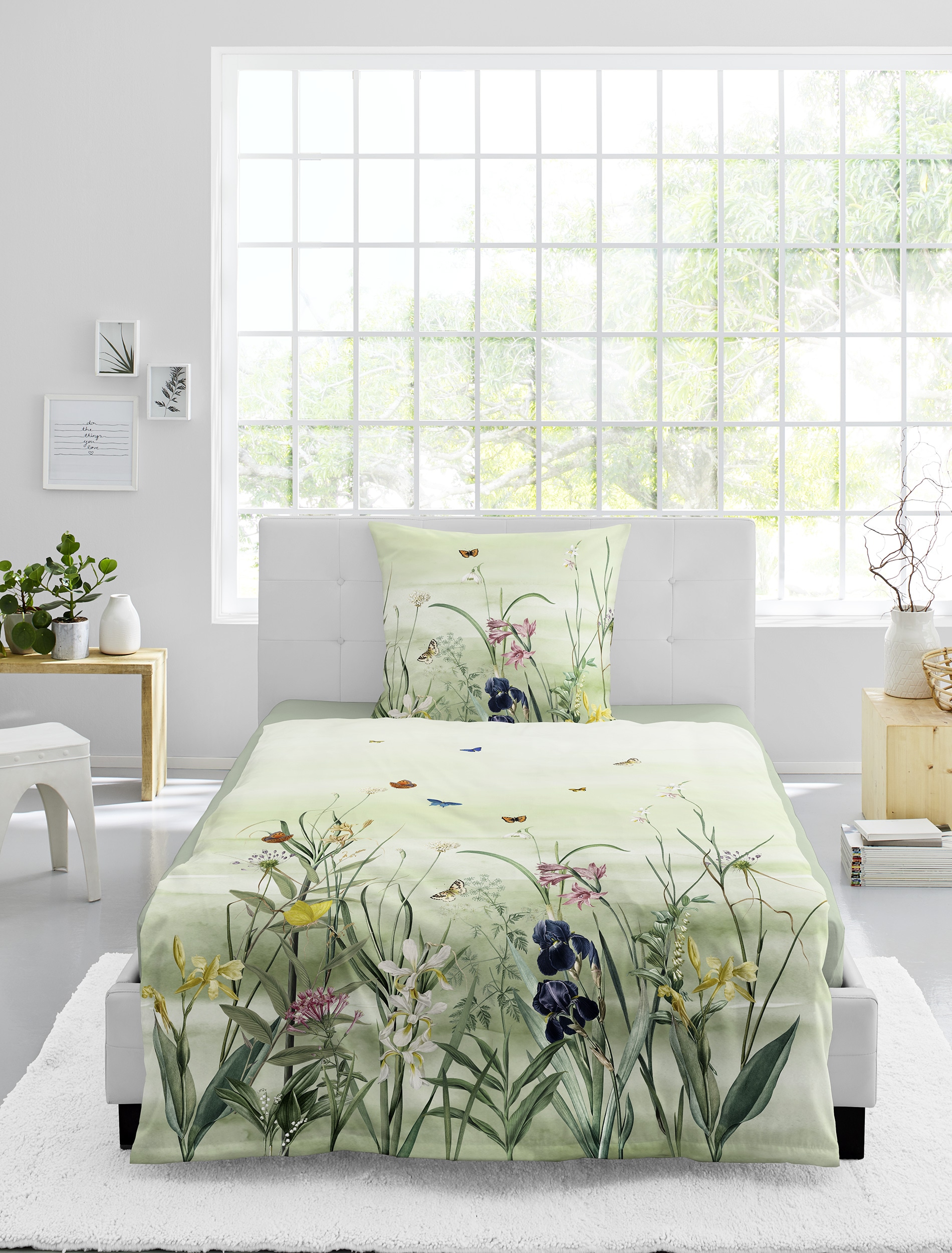 BIERBAUM Linge de lit »Bettwäsche 5326« 2 Mako-Satin, 100  % Baumwolle, pflegeleicht, seidig glänzend