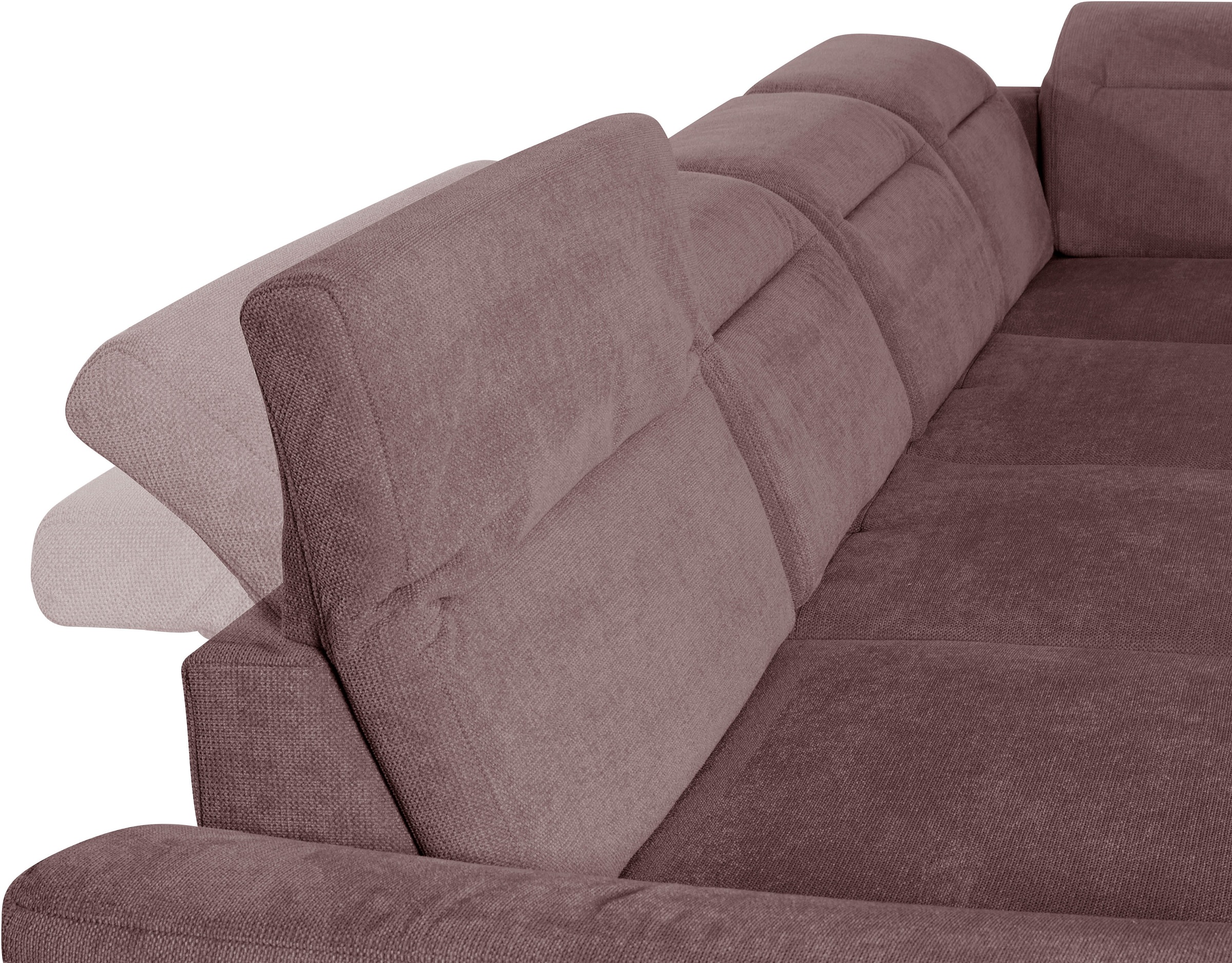 sit&more Wohnlandschaft »Percy U-Form«, 12 cm Fusshöhe, Sitztiefenverstellung, wahlweise in 2 Fussfarben