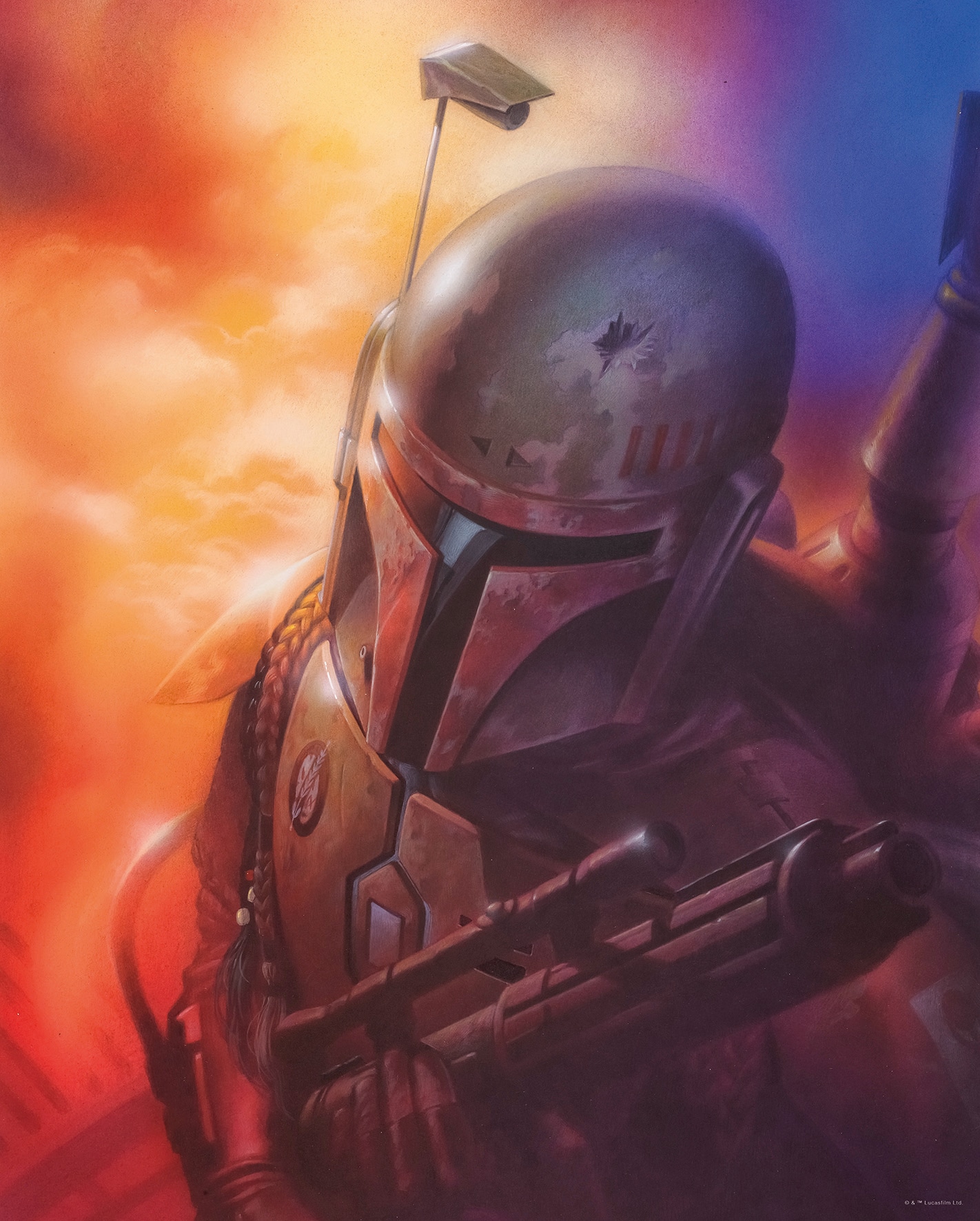 Image of Komar Bild "Star Wars Classic Mandalorian" Star Wars 1 Stk. tlg. Wandbild zur Dekoration im Kinderzimmer - ohne Rahmen