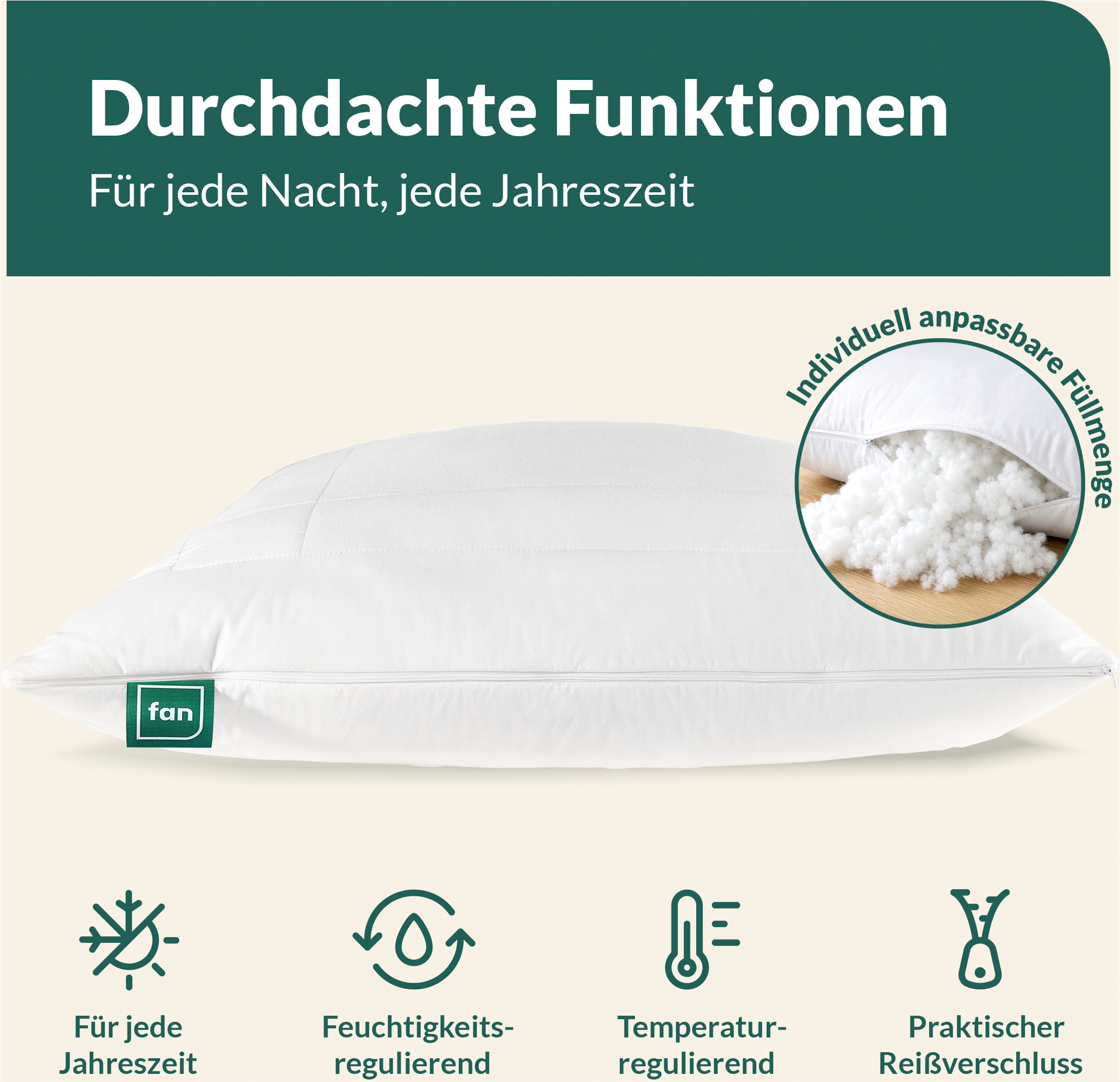 fan Oreiller en coton »African Cotton« 1 cuis tlg.