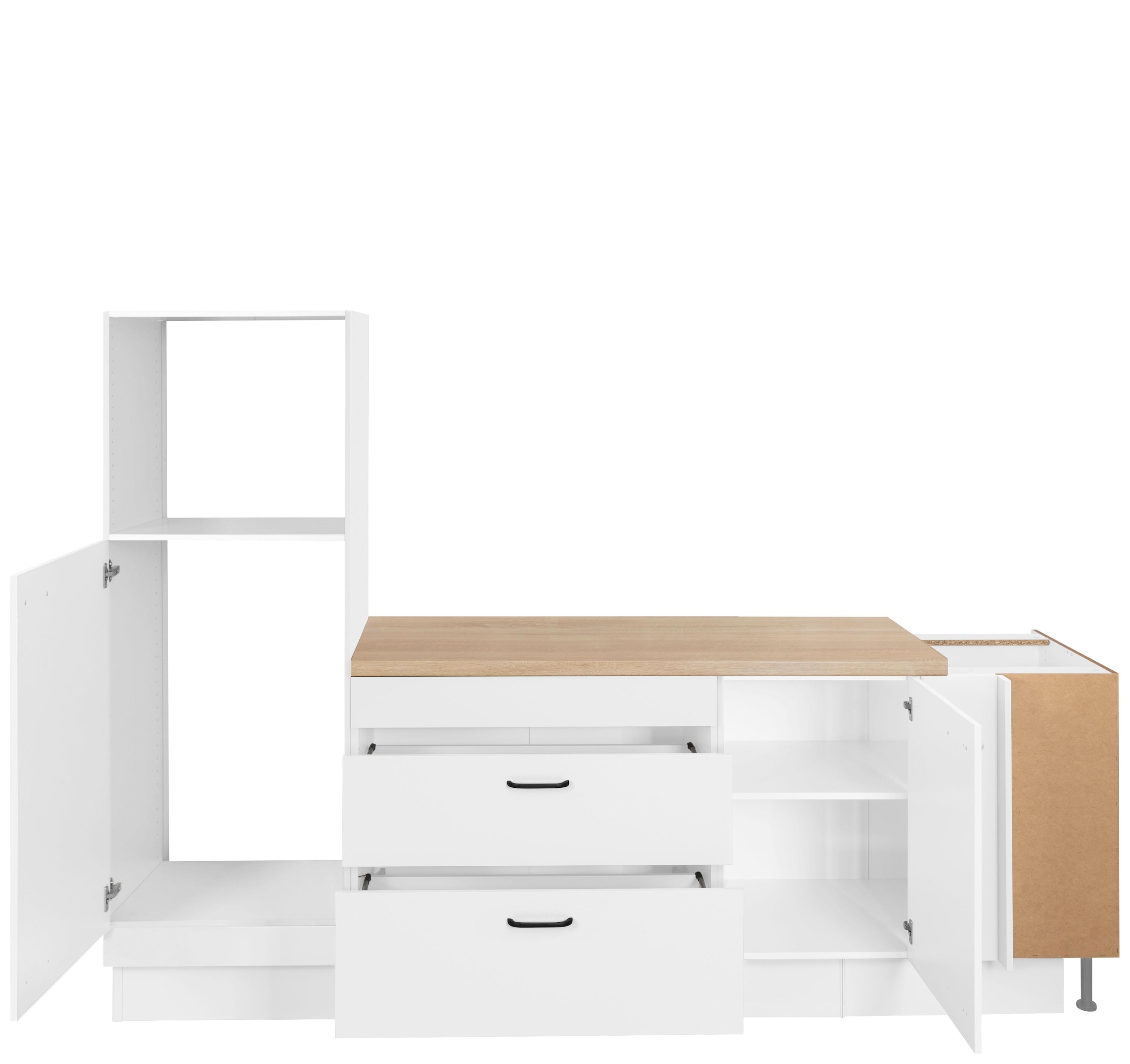 OPTIFIT Winkelküche »Elga« Soft-Close-Funktion, höhenverstellbaren Füssen, Stellbreite 265 x 175cm