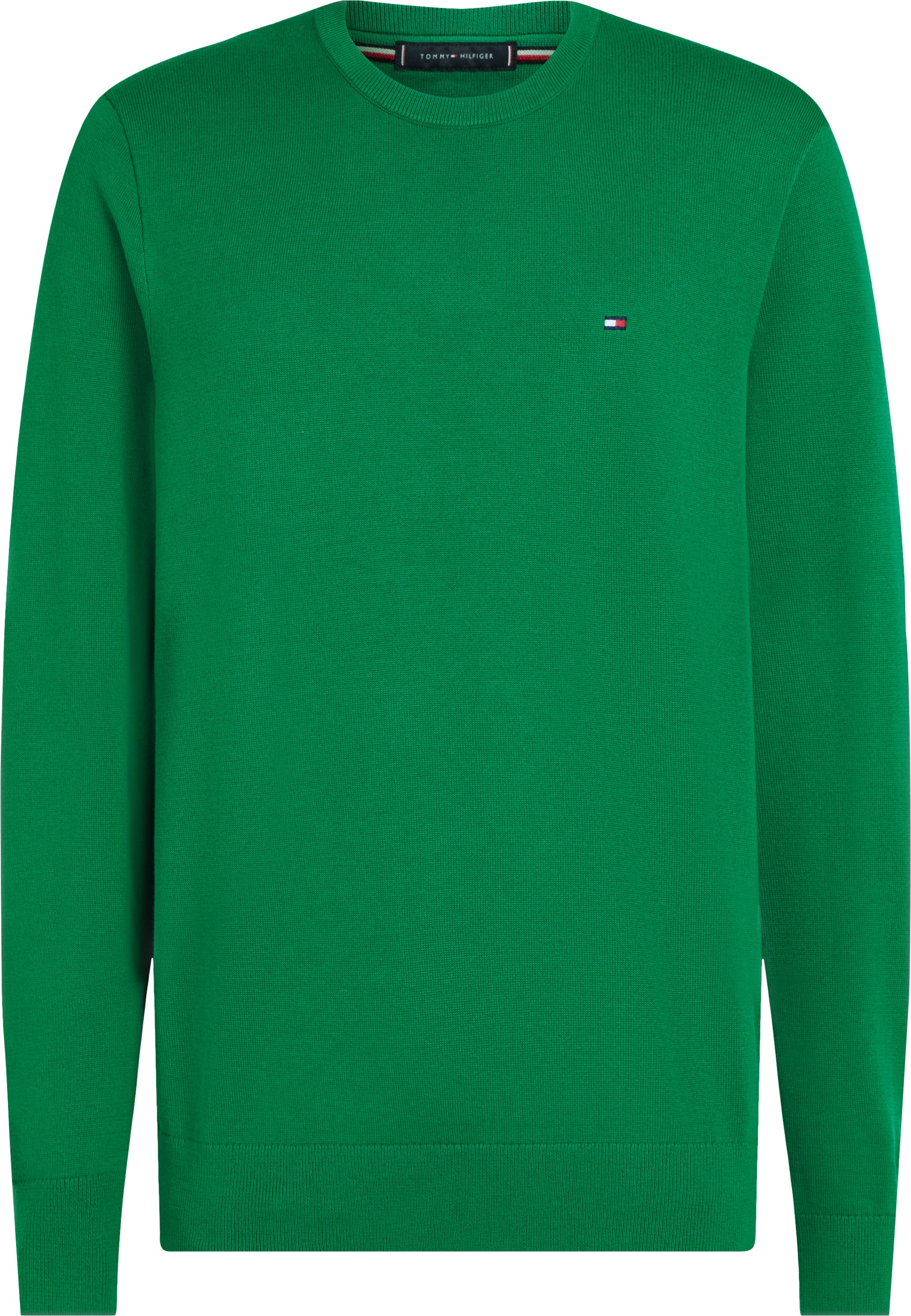 Tommy Hilfiger Big & Tall Rundhalspullover »BT-ESSENTIAL COTTON CREW NECK-B«, in Grossen Grössen, Logostickerei