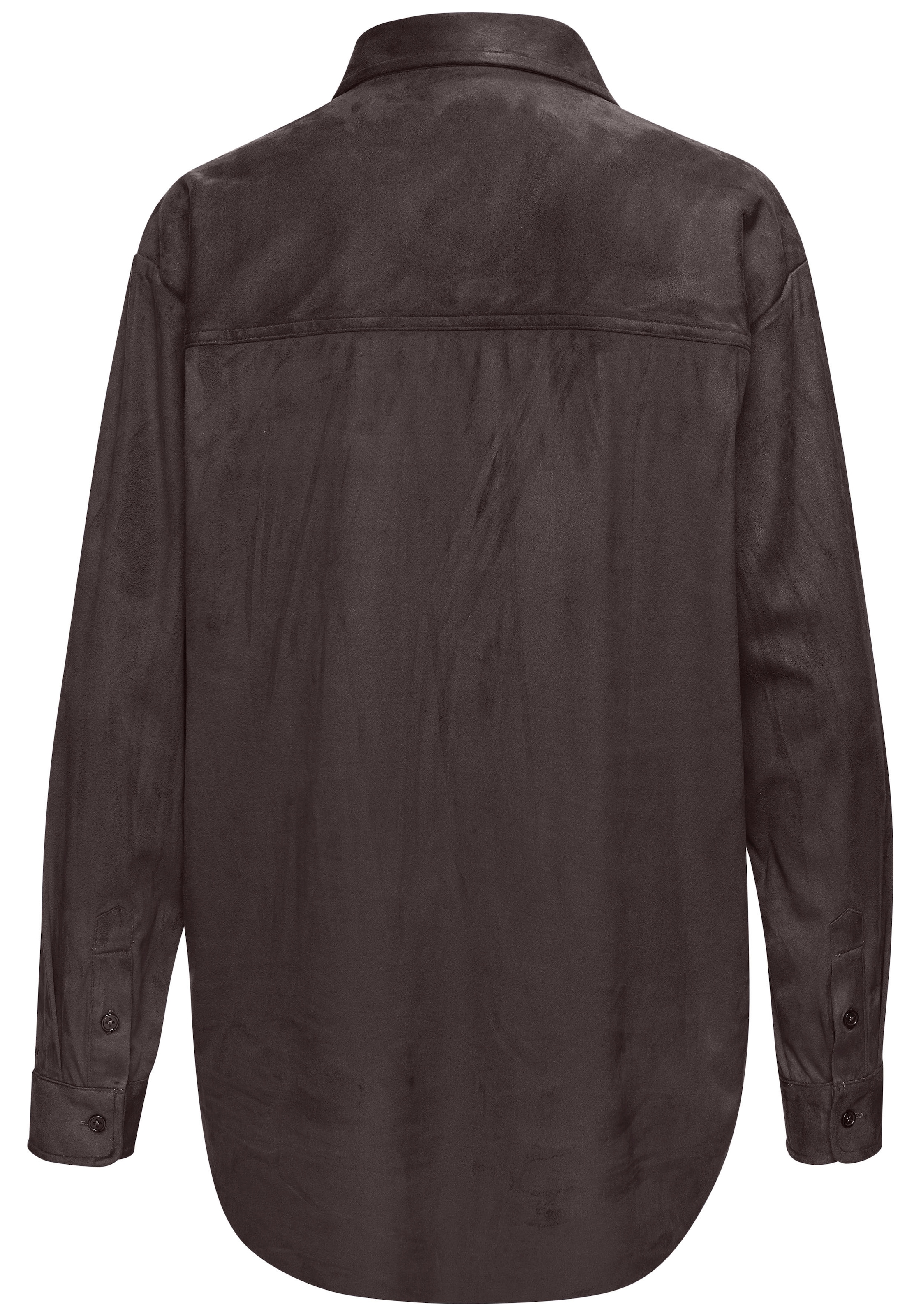 French Connection Langarmhemd aus Veloursleder-Imitat mit aufgesetzter Tasche, Loungewear