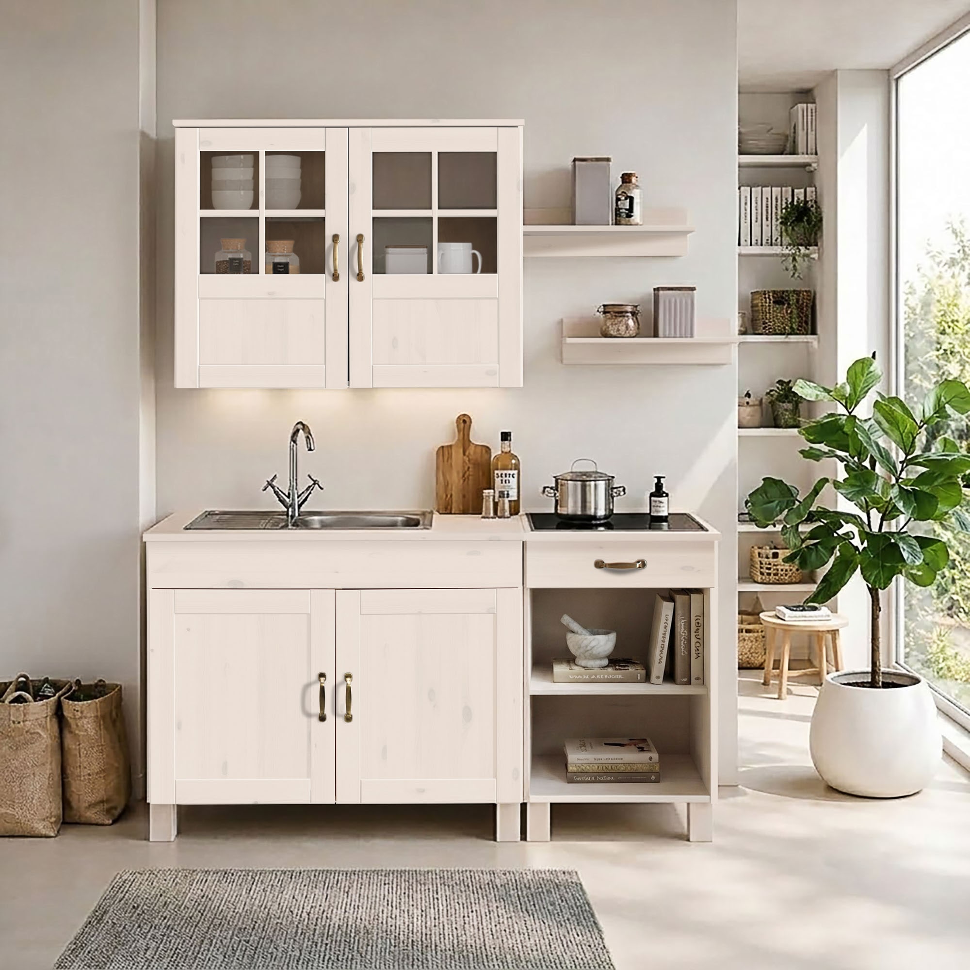 Home affaire Kitchenette »Alby« largeur 150 cm, en 2 profondeurs, sans appareils électriques