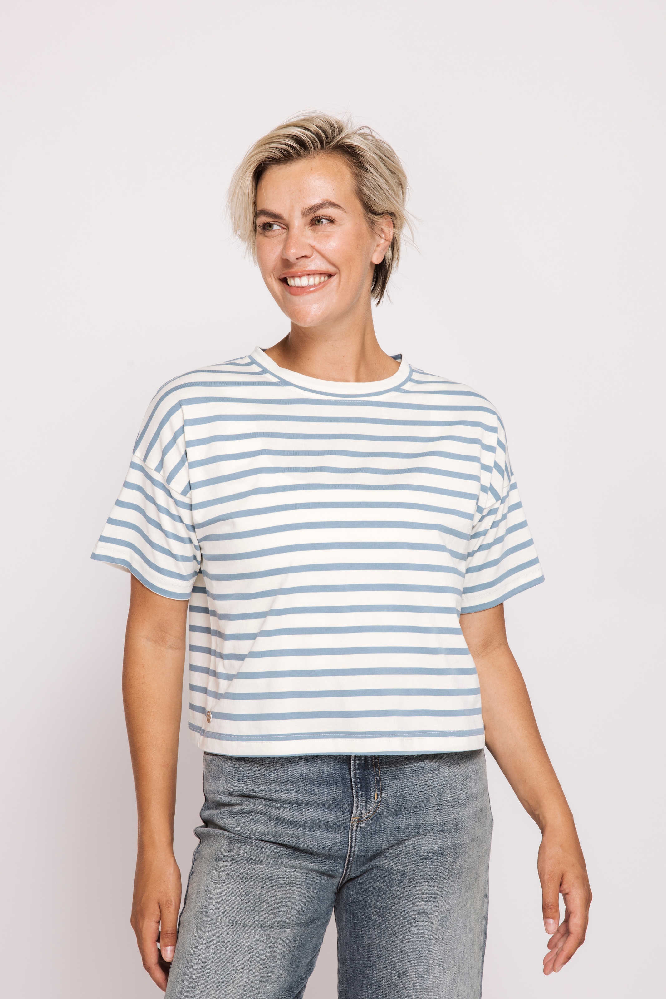 Image of Zhrill Rundhalsshirt "ZHGADY Ringel Shirt" normale Passform, Kurzarm-Design