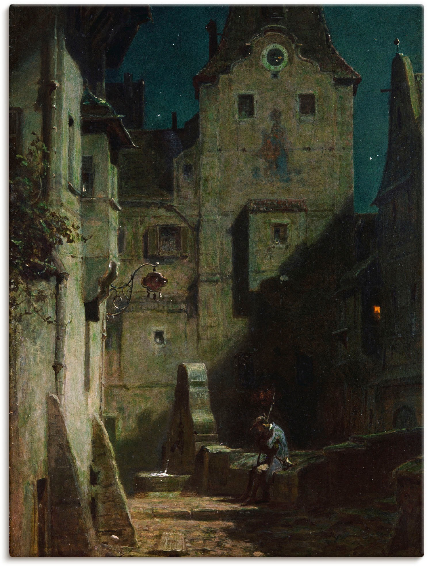 Image of Artland Wandbild »Der eingeschlafene Nachtwächter«, Mann, (1 St.), in vielen Grössen & Produktarten -Leinwandbild, Poster, Wandaufkleber / Wandtattoo auch für Badezimmer geeignet bei Ackermann Versand Schweiz