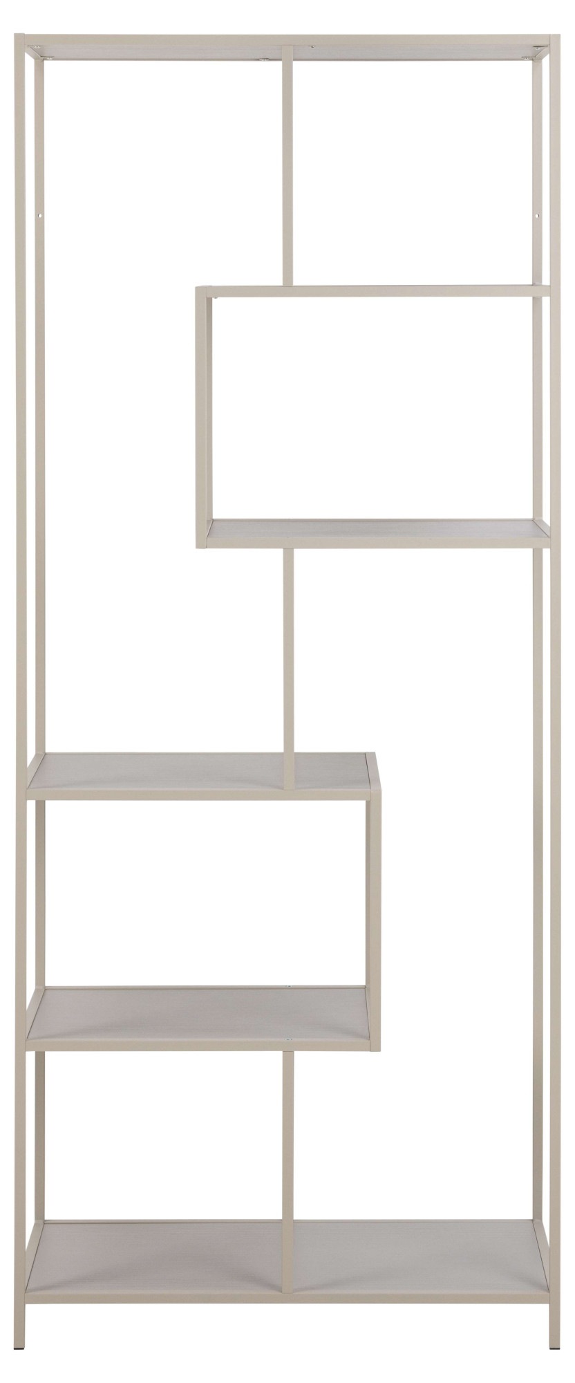 ACTONA GROUP Bücherregal »Seaford, Standregal, Regal, Raumteiler« 77x35x185 cm,  grauer Stahlrahmen, asymmetrisch, Breite 77 cm