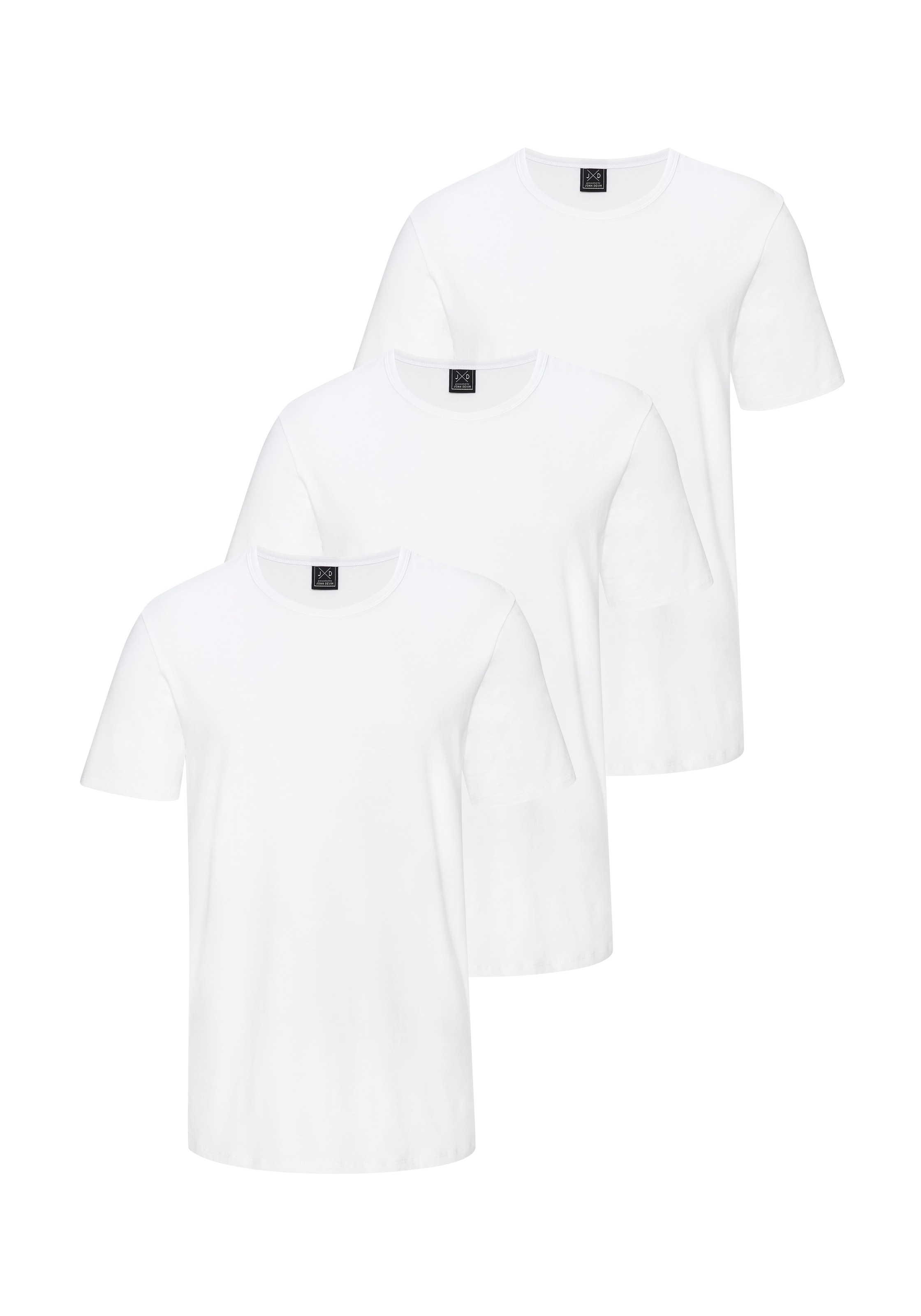Image of John Devin T-Shirt ", Unterziehshirt" 3er-Pack, aus elastischer Baumwollqualität