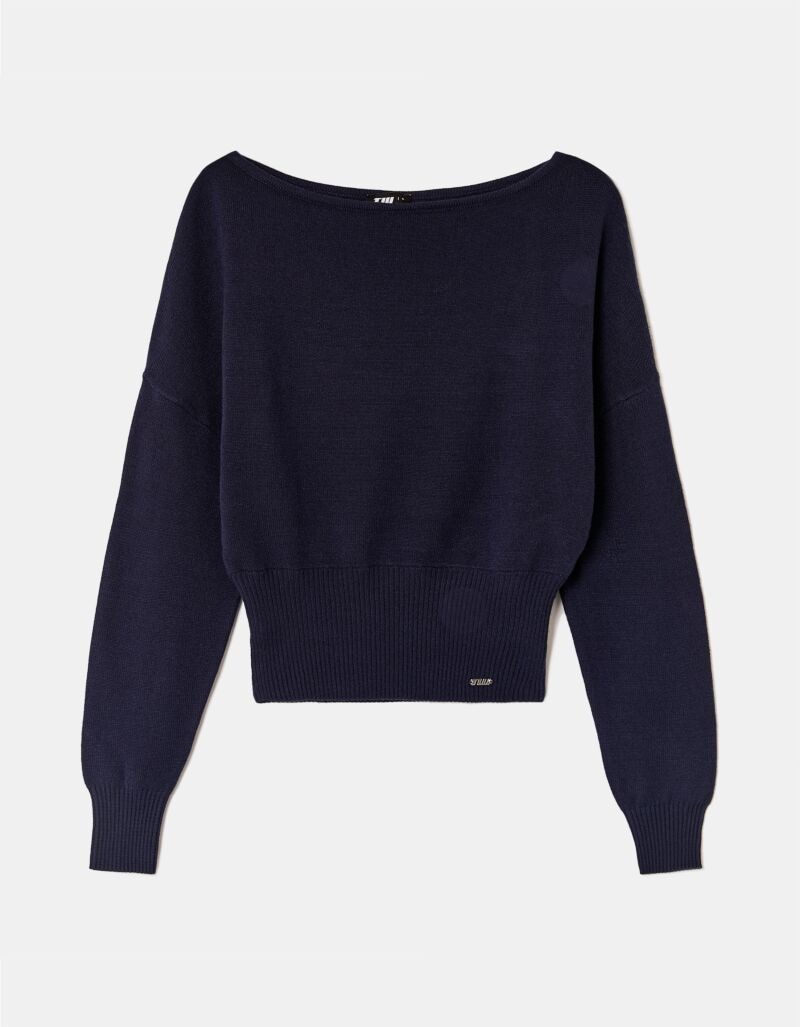 Tally Weijl Strickpullover »SPUVIWILMA« U-Boot Ausschnitt und breites Rippündchen
