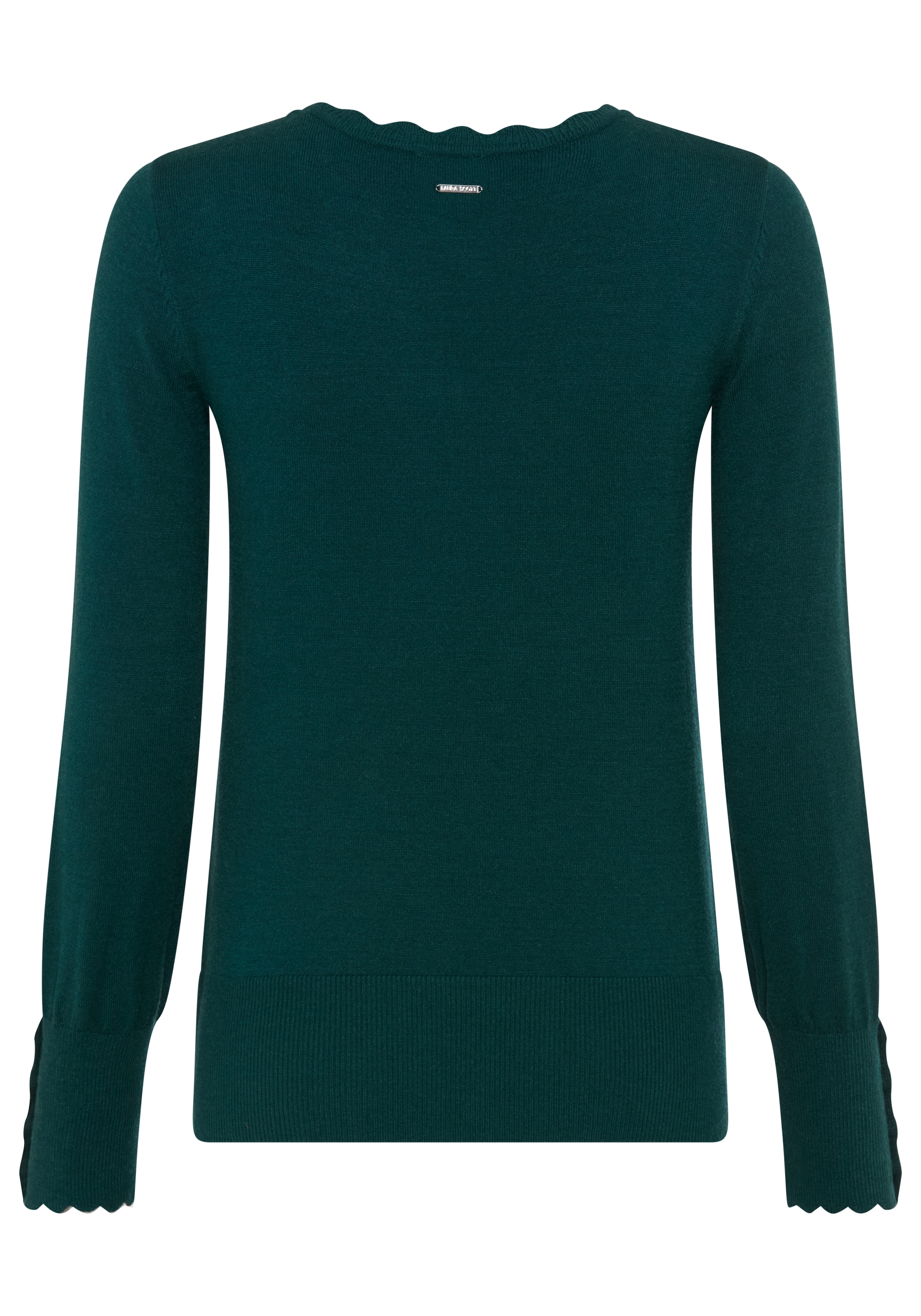 Laura Scott Pull en tricot maille fine douillette avec bordure ondulée féminine